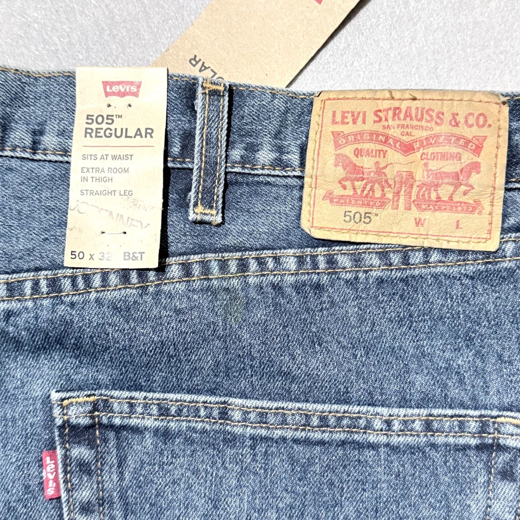 Levi's VINTAGE Levi's Jeans Men Blue Levi's 550 Jeans Men Blue Denim Stretch Classic Straight Zip Fly 50x32 NWT Size US 34 / EU 50 - 2 Thumbnail