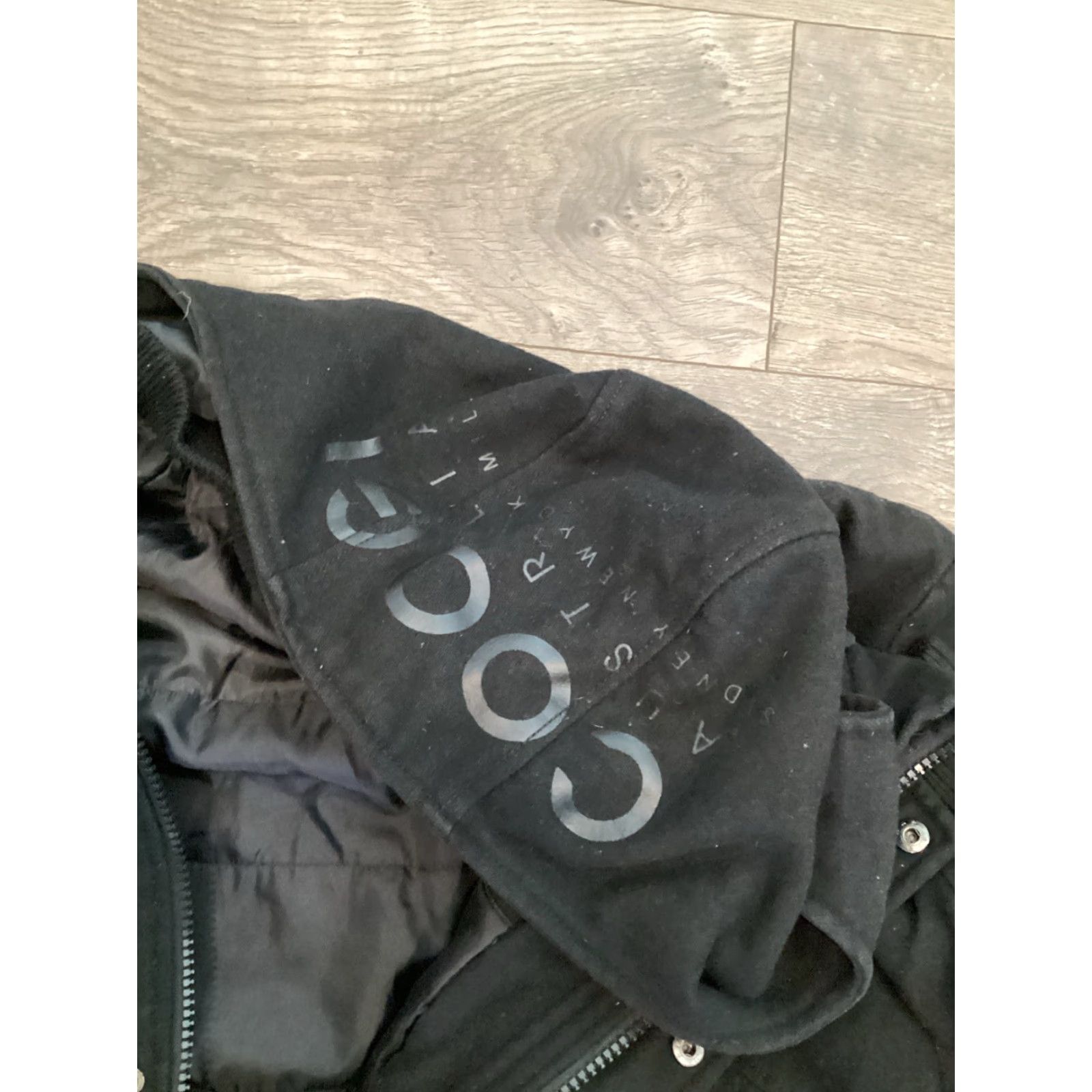 Coogi COOGI Jacket Wool Blend Black Removable Hood Coat Mid-Length XL Men Zip Snap Pockets Classic 90s Style Large Coat? Size US XL / EU 56 / 4 - 5 Thumbnail