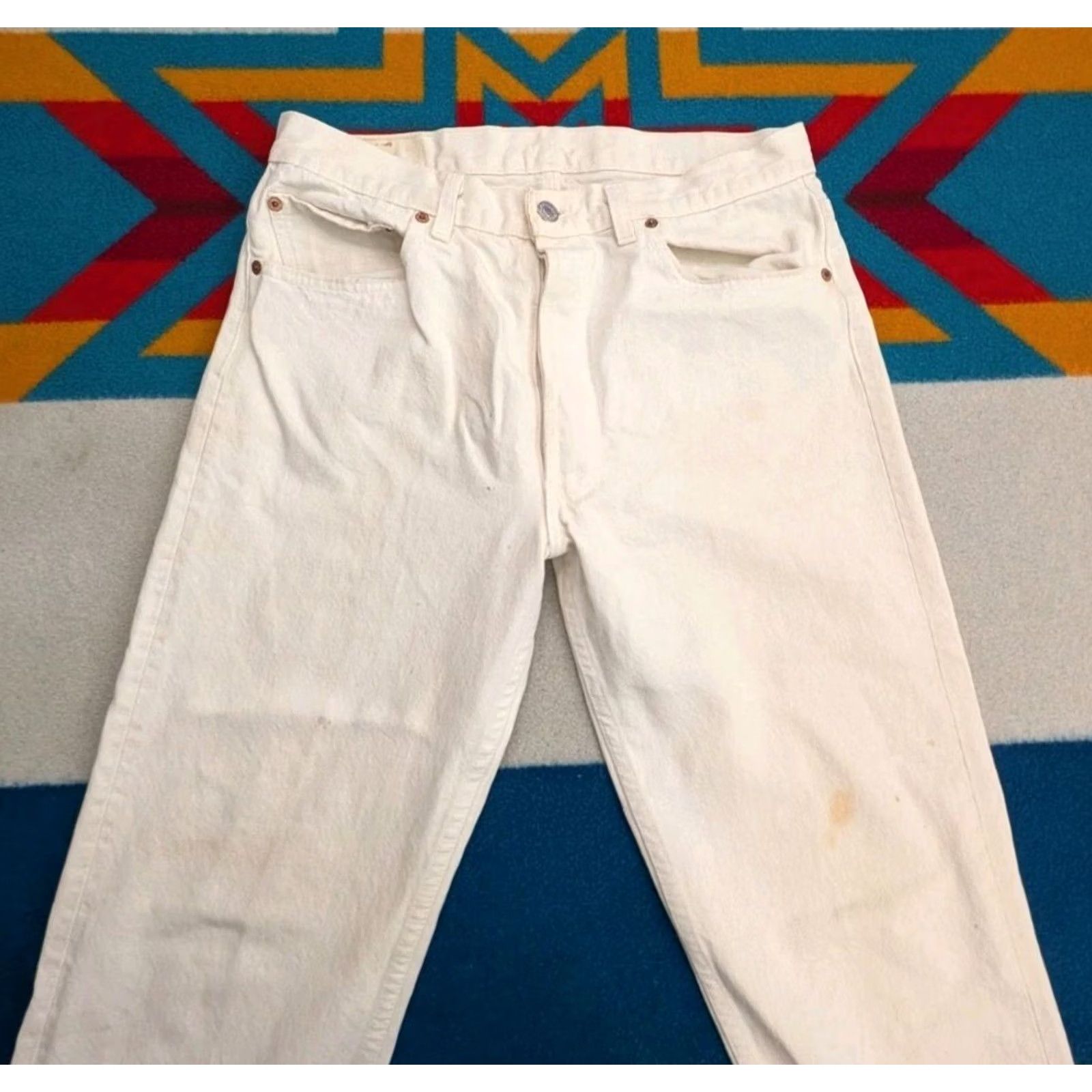 Levi's VINTAGE Levi's 501 XX Jeans White Denim Button Fly 32x31 USA 80s 90s Mens Size US 32 / EU 48 - 7 Thumbnail