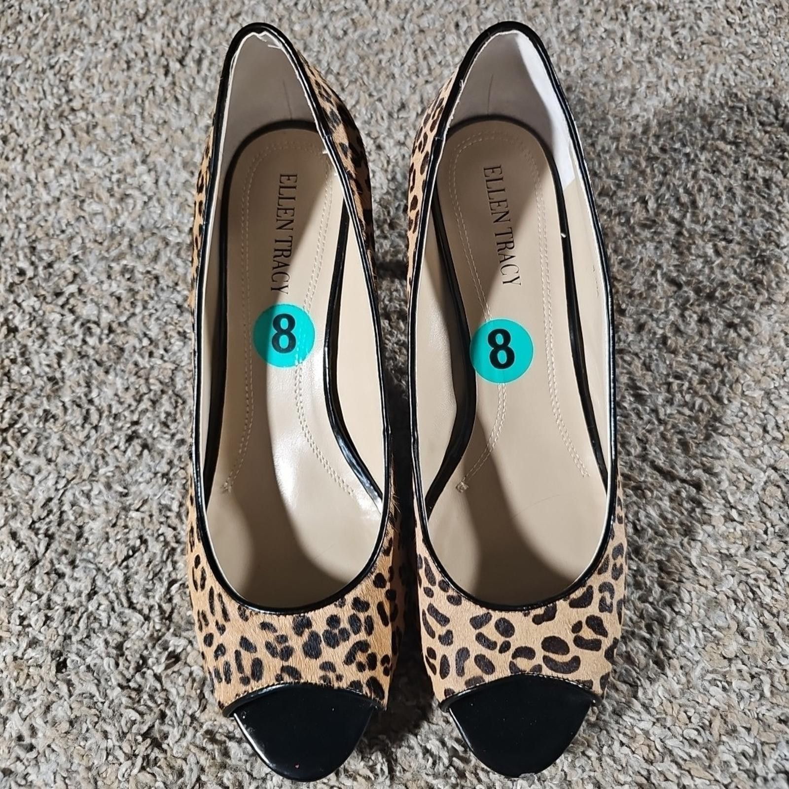 Other Ellen Tracy Vanna 8M Leopard Print Heels Real Cow Hair Size US 8 / IT 38 - 2 Thumbnail