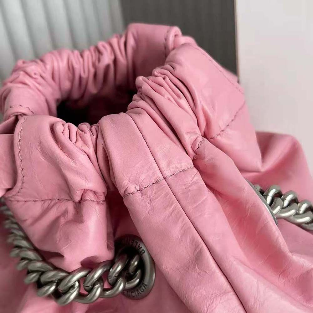 Balenciaga o1mt1gz0824 Size: OS / Crush Small Tote Bag in Pink Size ONE SIZE - 4 Thumbnail