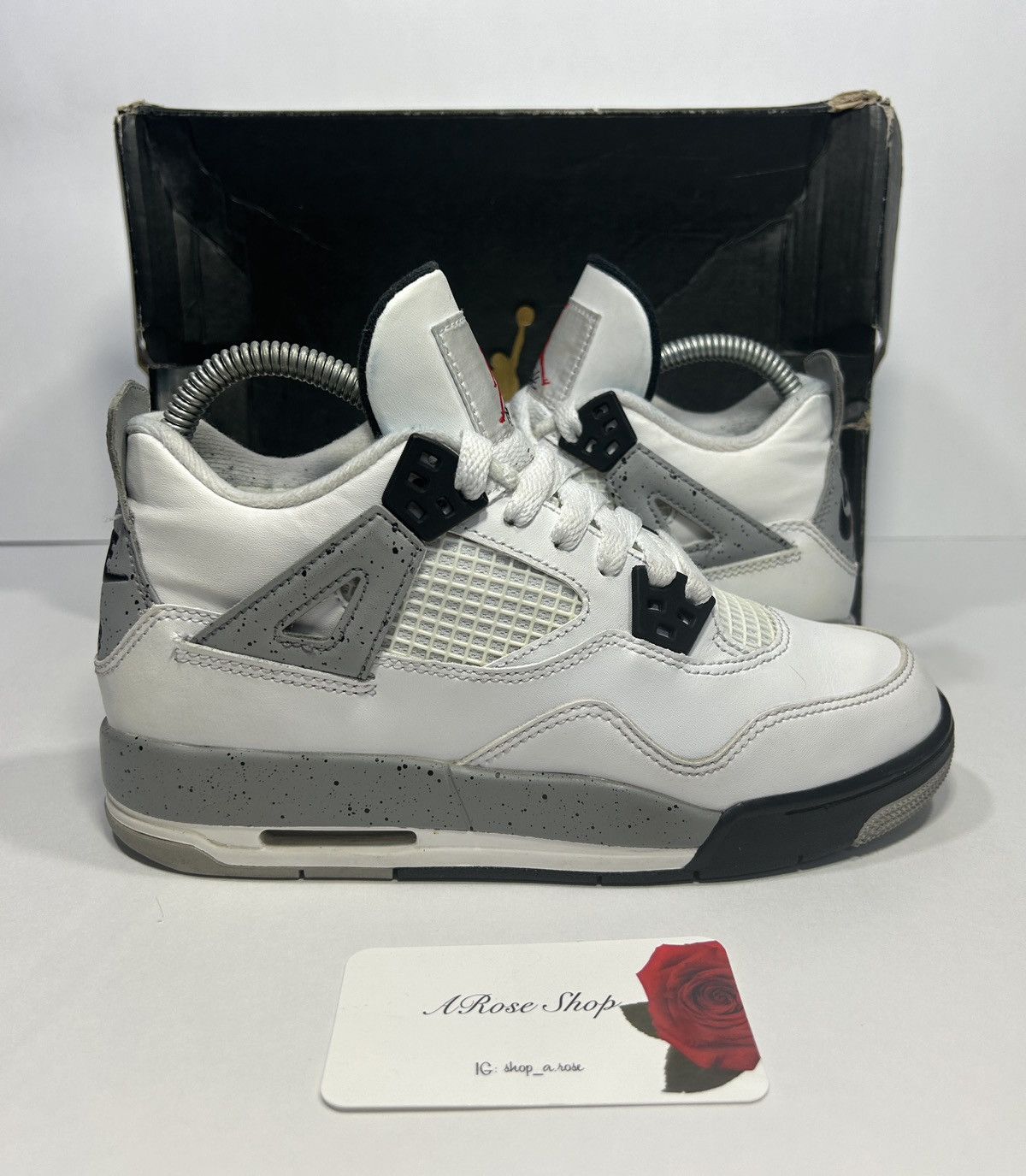 Jordan Brand × Nike Nike Air Jordan 4 Retro OG GS ‘White Cement’ Shoes Size: 5.5 Size US 5.5 / IT 35.5 - 1 Thumbnail