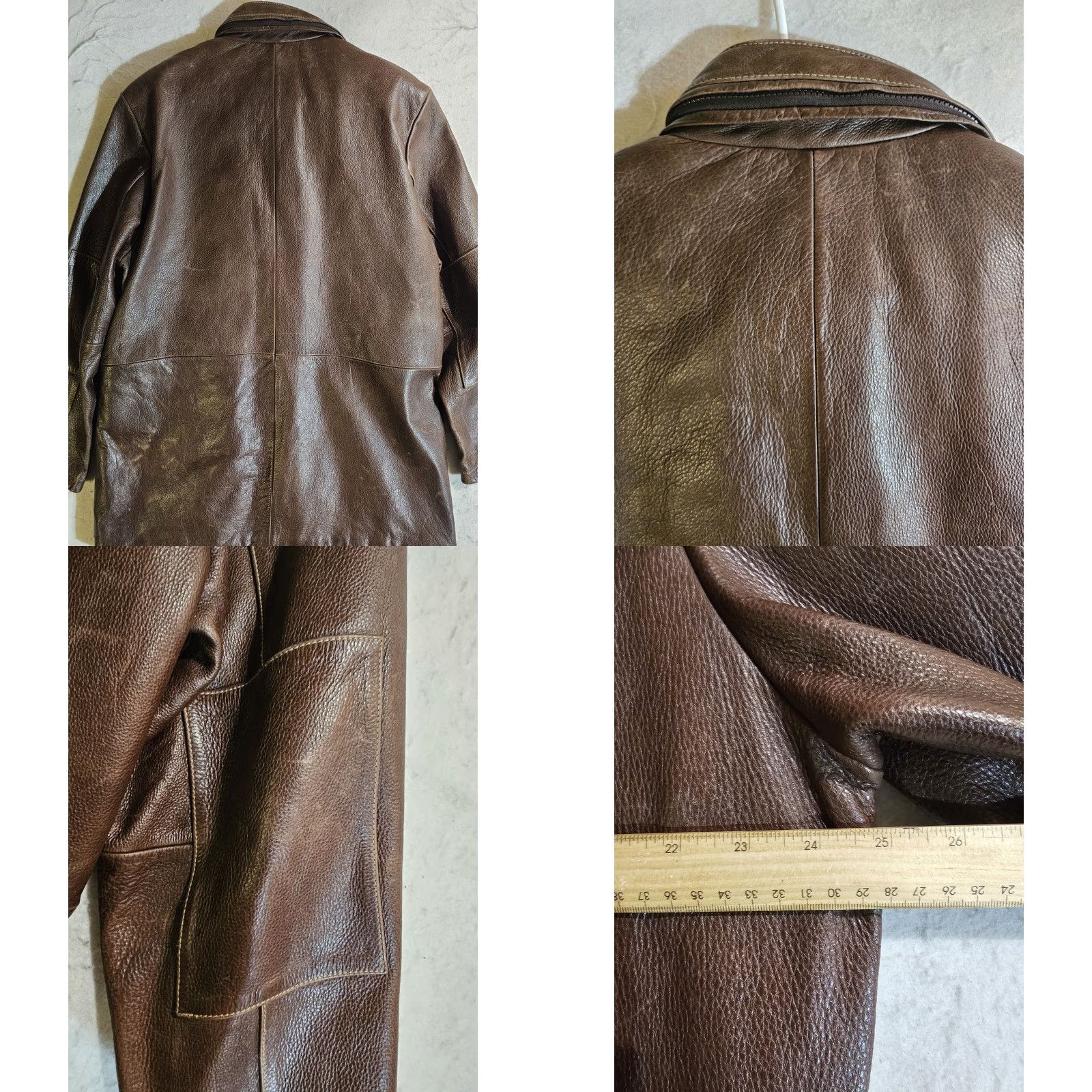 Wilson VINTAGE Pelle Studio Wilson Leather Distressed Hooded Jacket Thinsulate Ultra Mens Large L Brown Size US L / EU 52-54 / 3 - 8 Thumbnail