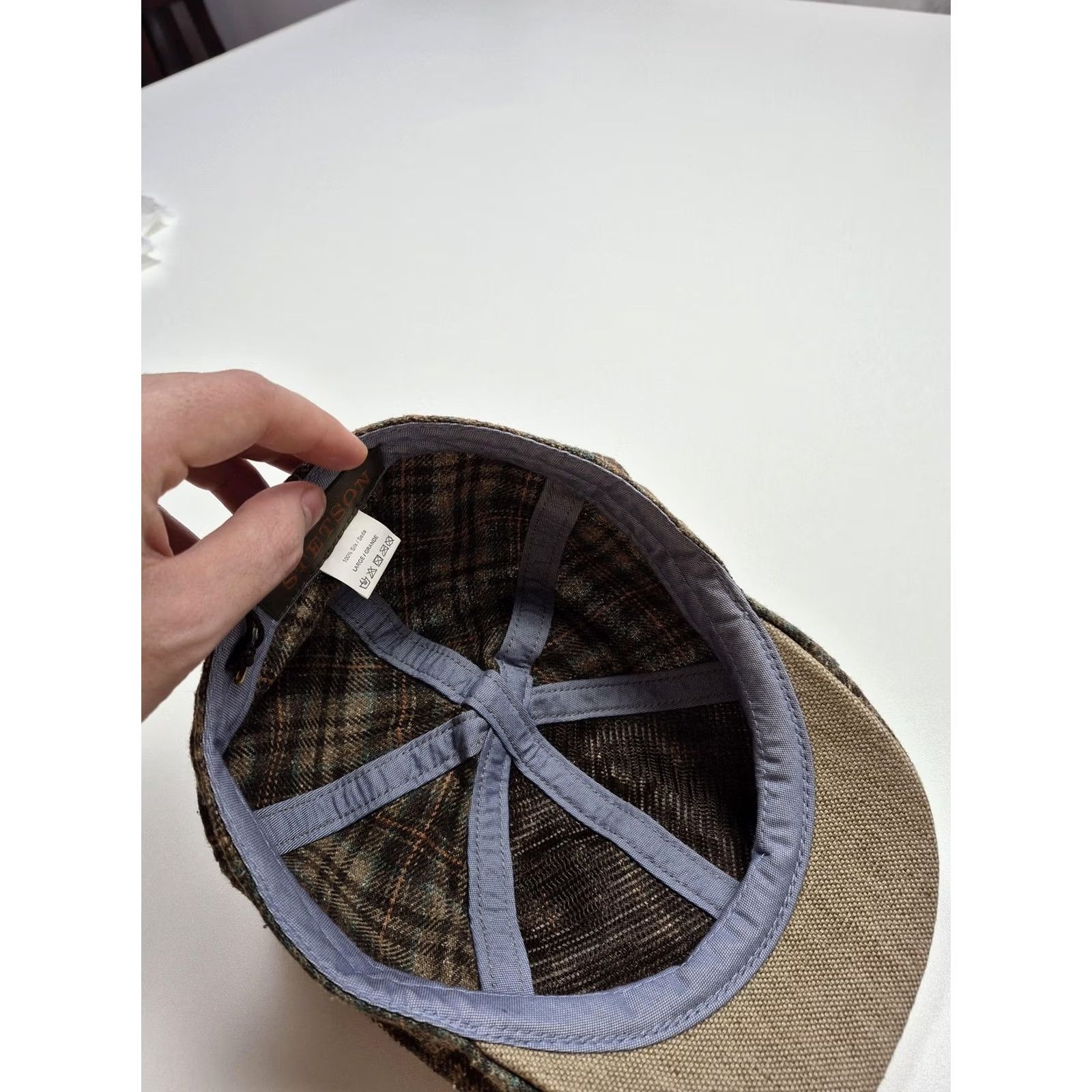 Stetson Stetson Newsboy Hat L Brown Plaid Silk Tweed Sun Guard Cap Mens Large Size ONE SIZE - 6 Thumbnail