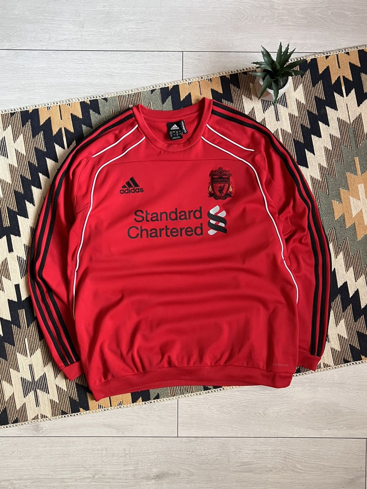 Adidas × Vintage Vintage Adidas Liverpool 2010-11 Soccer Sweatshirt Size US L / EU 52-54 / 3 - 1 Thumbnail