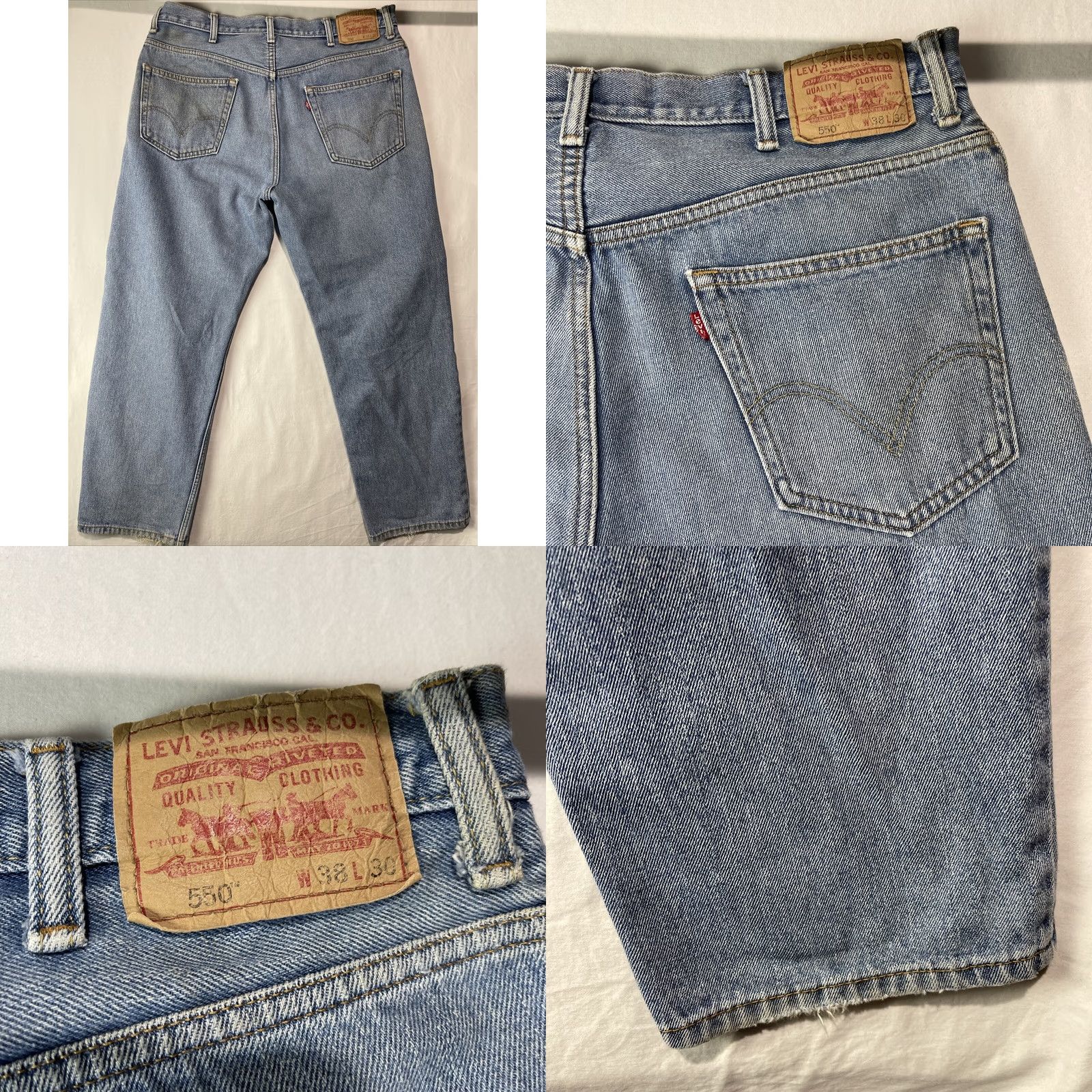 Levi's Levi's 550 Jeans Mens 38x30 Relaxed Fit Blue Denim Medium Wash Zip Fly Denim Pants Mens Regular Straight Leg? Size US 38 / EU 54 - 8 Thumbnail