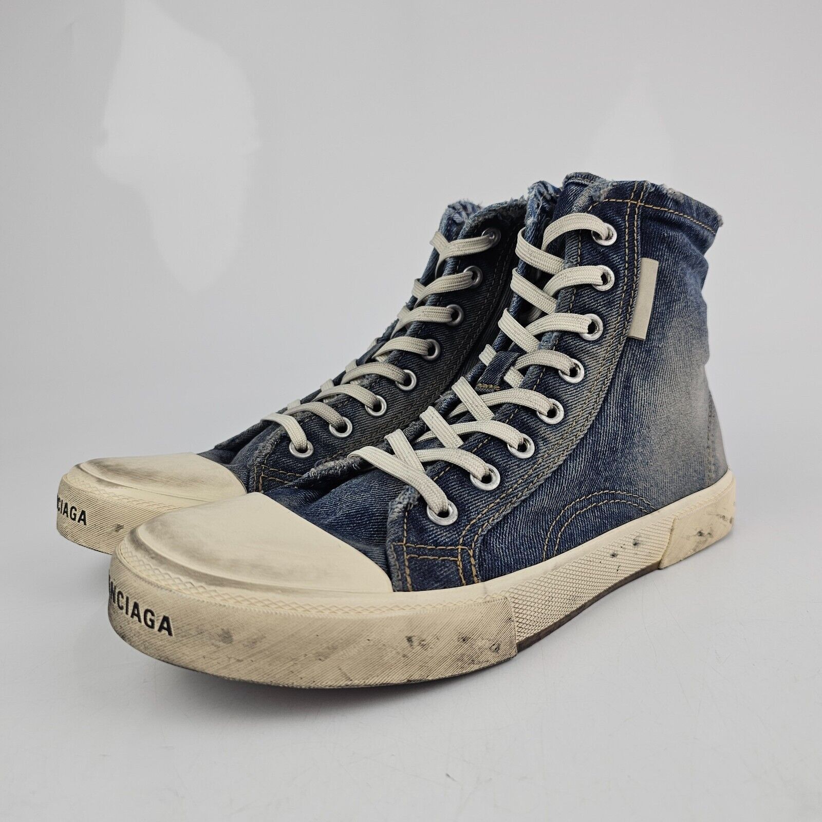 Balenciaga Paris Men's Denim Cotton High Top Sneakers New