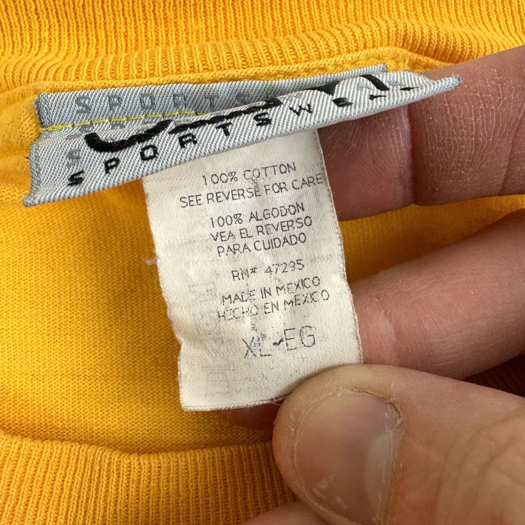 Salem Sportswear VINTAGE Jem Sportswear Long Sleeve Shirt Adult XL Yellow Grunge Y2K Mens Size US XL / EU 56 / 4 - 6 Thumbnail