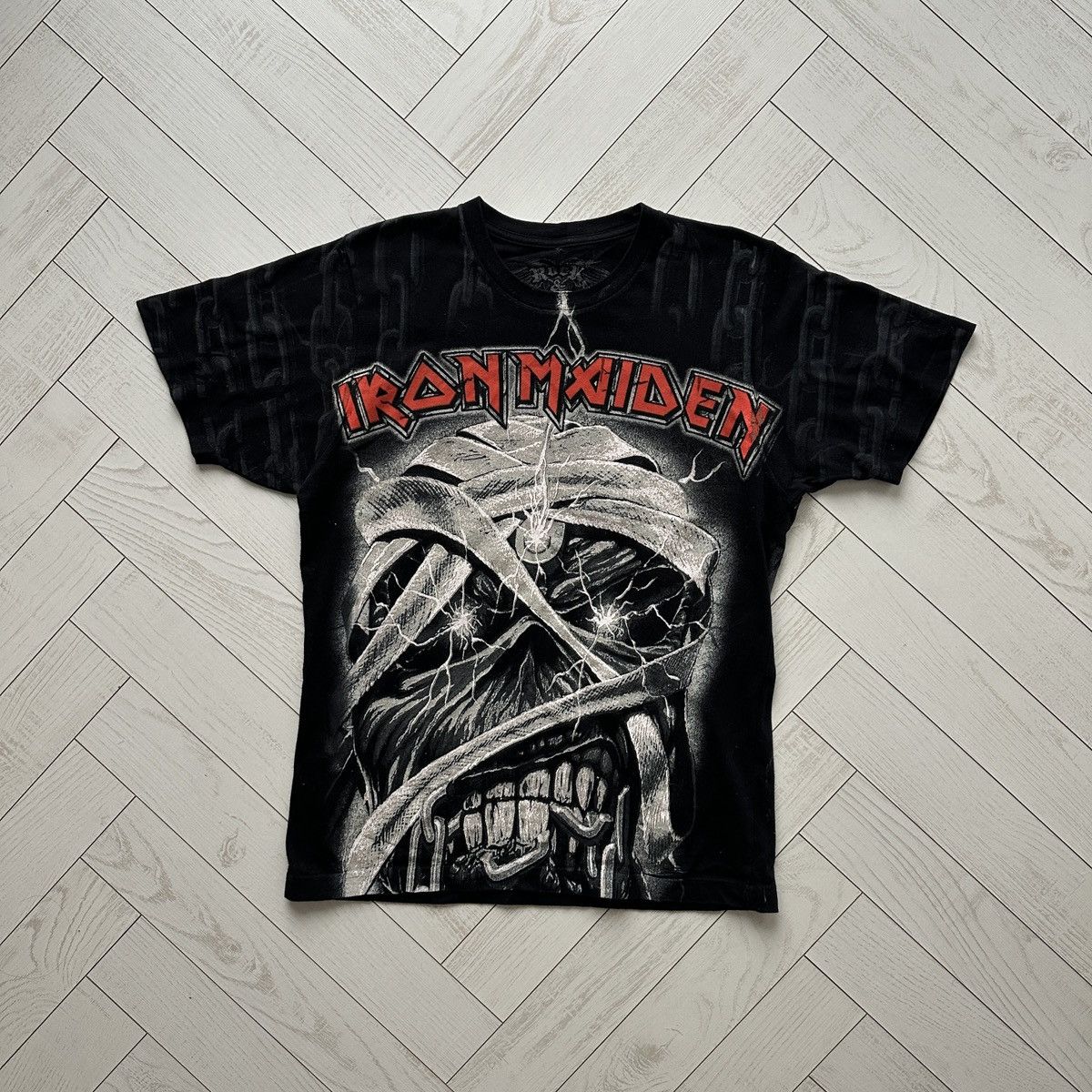 Iron Maiden Vintage 00s Iron Maiden Bravado AOP tee y2k Powerslave Rock Size US M / EU 48-50 / 2 - 1 Thumbnail