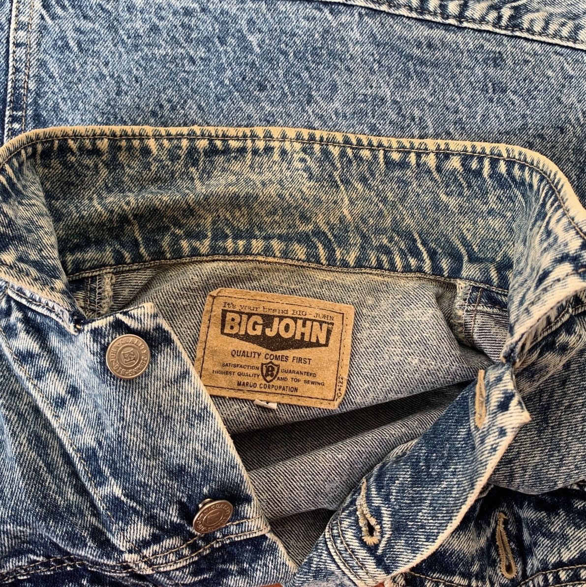 Vintage Vintage Acid Wash Big John Denim Trucker Jacket Size US S / EU 44-46 / 1 - 12 Thumbnail