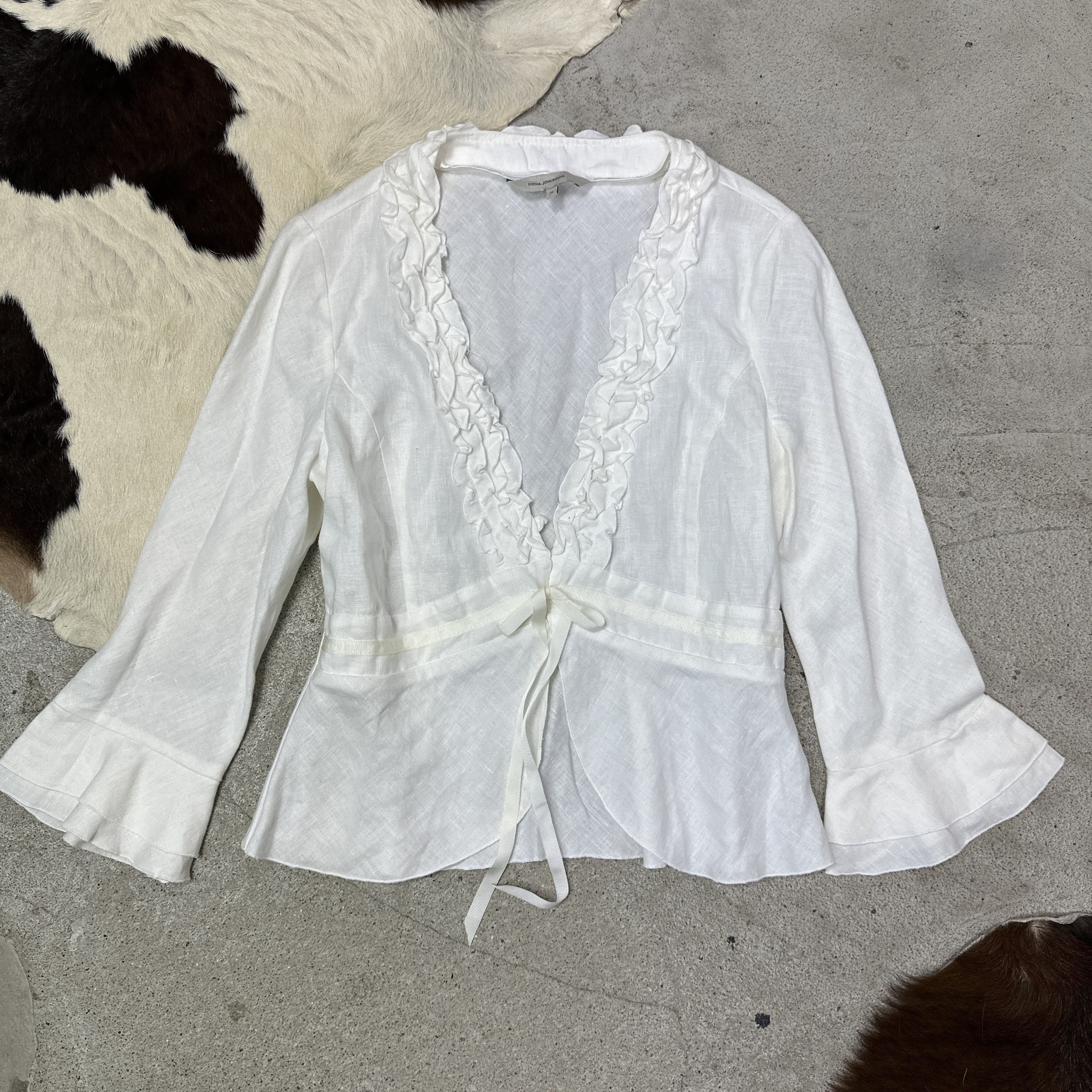 Vintage Vintage Boho Hippie Folk Grunge Linen Shirt Y2K Size L / US 10 / IT 46 - 6 Thumbnail
