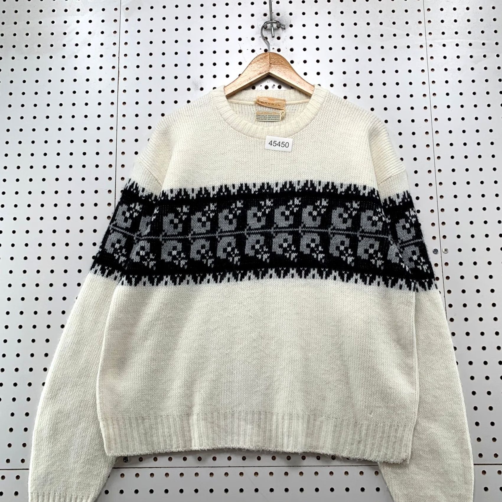 Vintage VINTAGE Baskin Sweater Mens Large White Orlon Acrylic 60s 70s Size US L / EU 52-54 / 3 - 2 Thumbnail