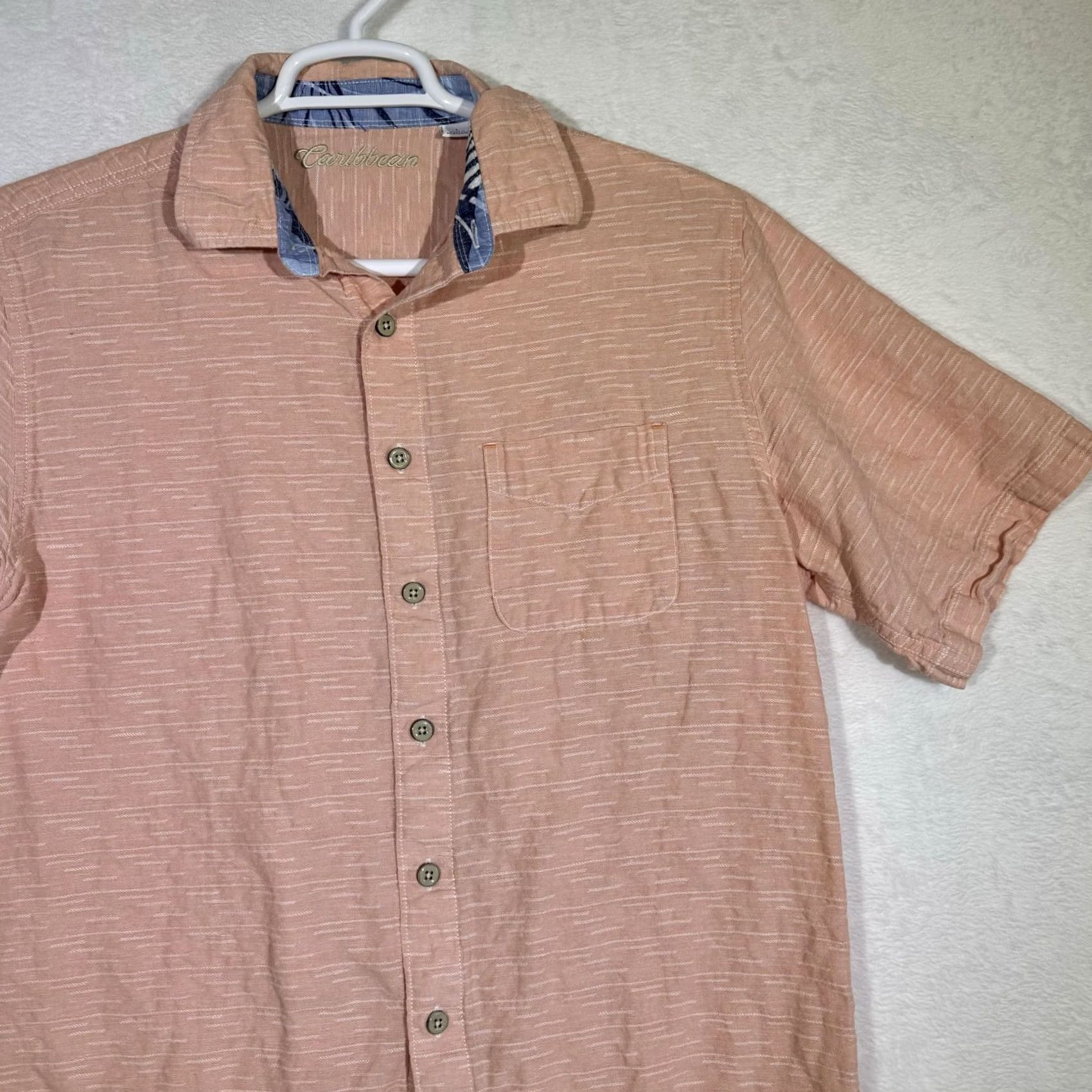 Vintage Caribbean Brand Shirt Mens Large Linen Short Sleeve Button Up Casual Pocket Size US L / EU 52-54 / 3 - 6 Thumbnail