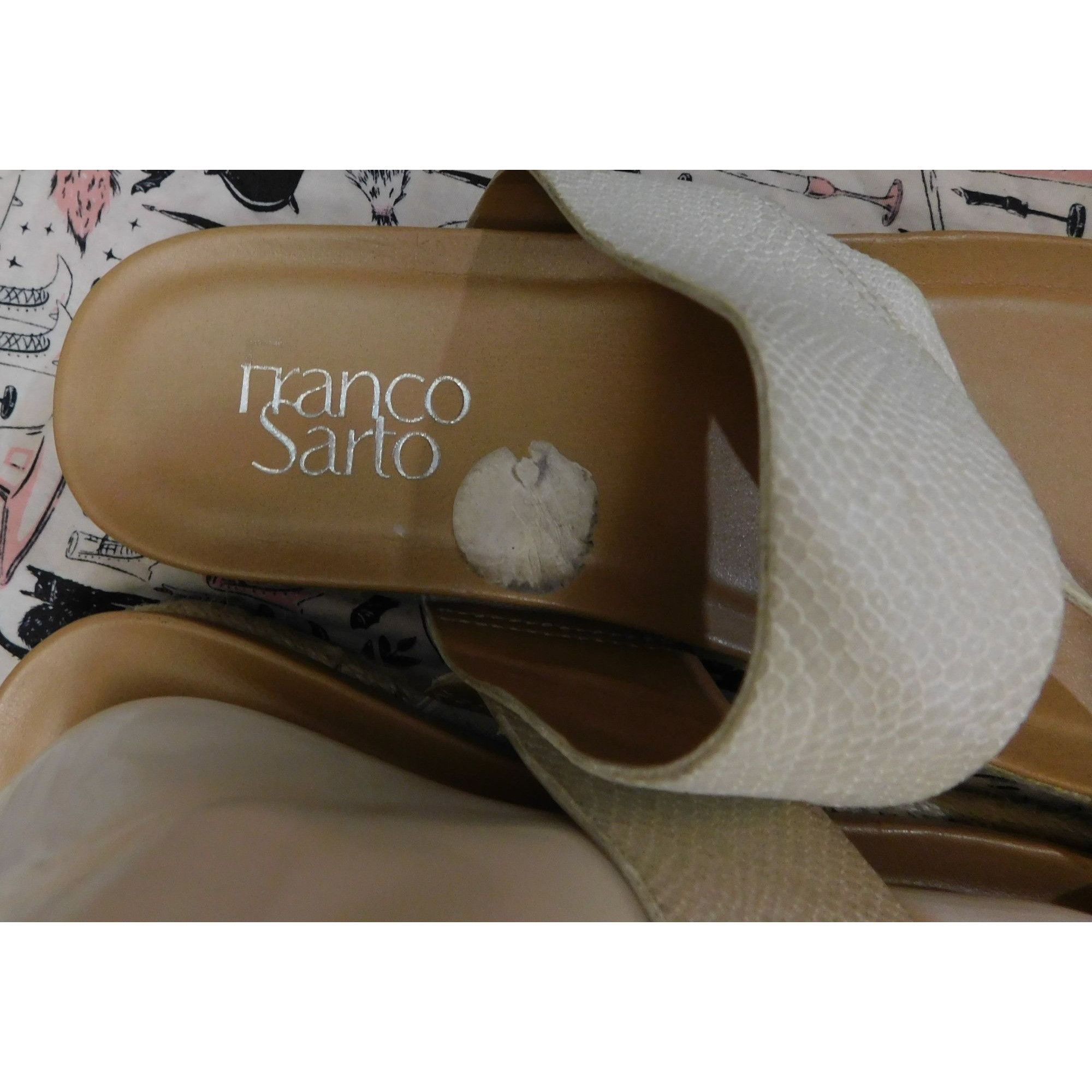 Franco Sarto Franco Sarto White Brealyn Sandals/Slides Size US 7.5 / IT 37.5 - 2 Thumbnail
