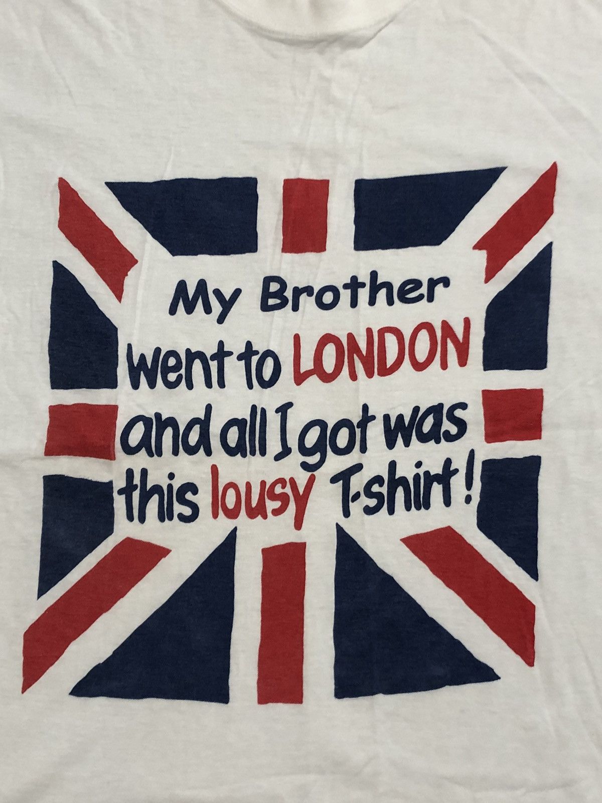 Vintage Vtg 90s London Brother Union Jack Graphic Funny Souvenir Tee Size US XL / EU 56 / 4 - 2 Thumbnail