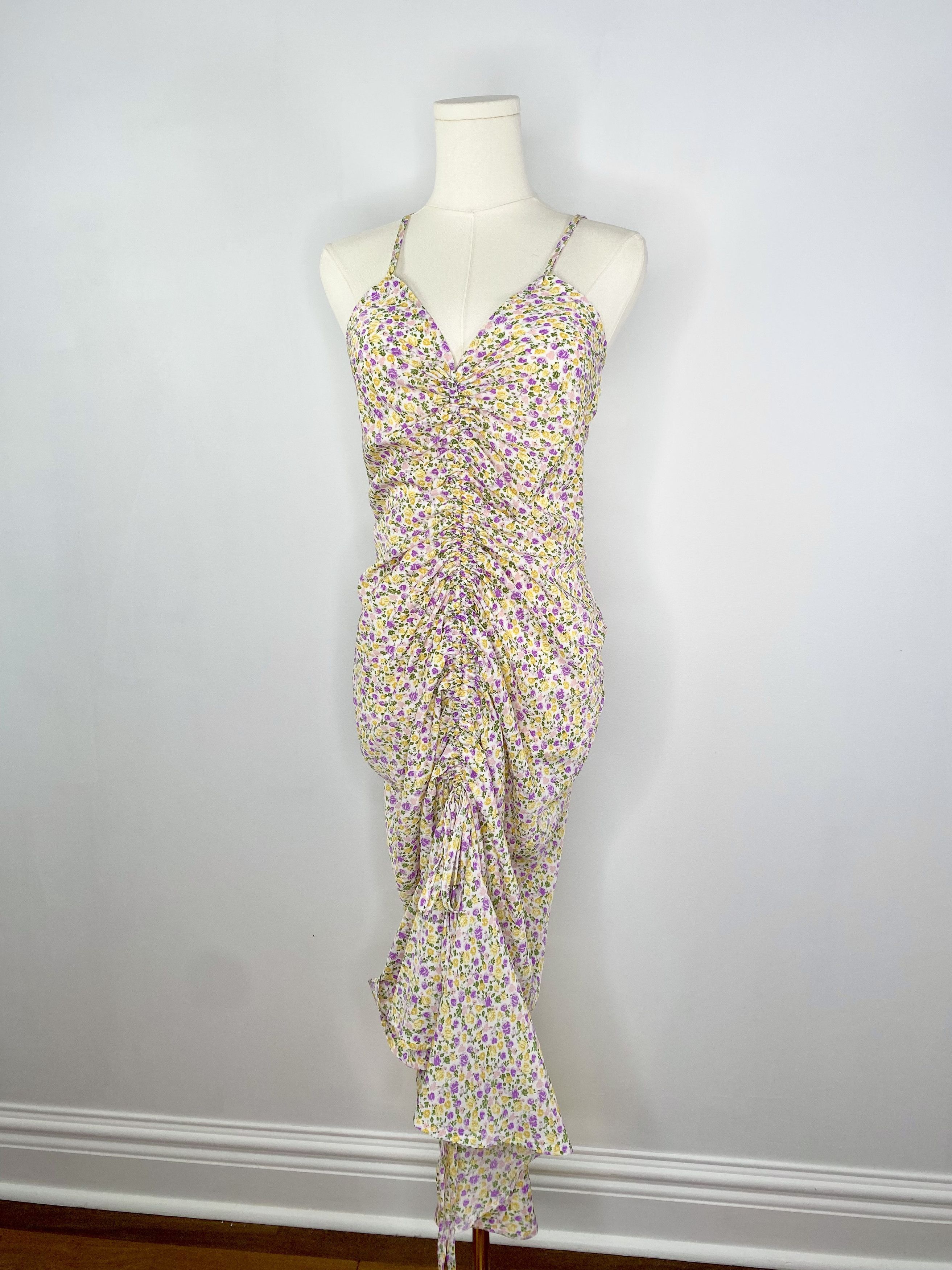 Dolls Kill Cupshe - Floral Purple / Yellow Summer Maxi Midi Dress Size S / US 4 / IT 40 - 2 Thumbnail