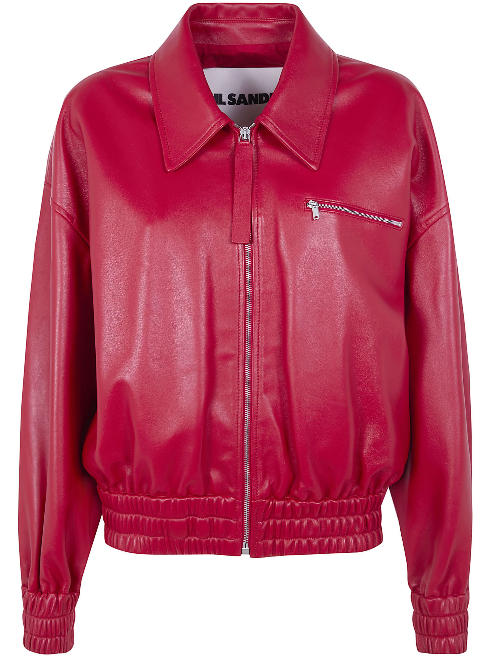 Jil Sander CLASSIC BOMBER LEATHER JACKET Size S / US 4 / IT 40 - 1 Thumbnail