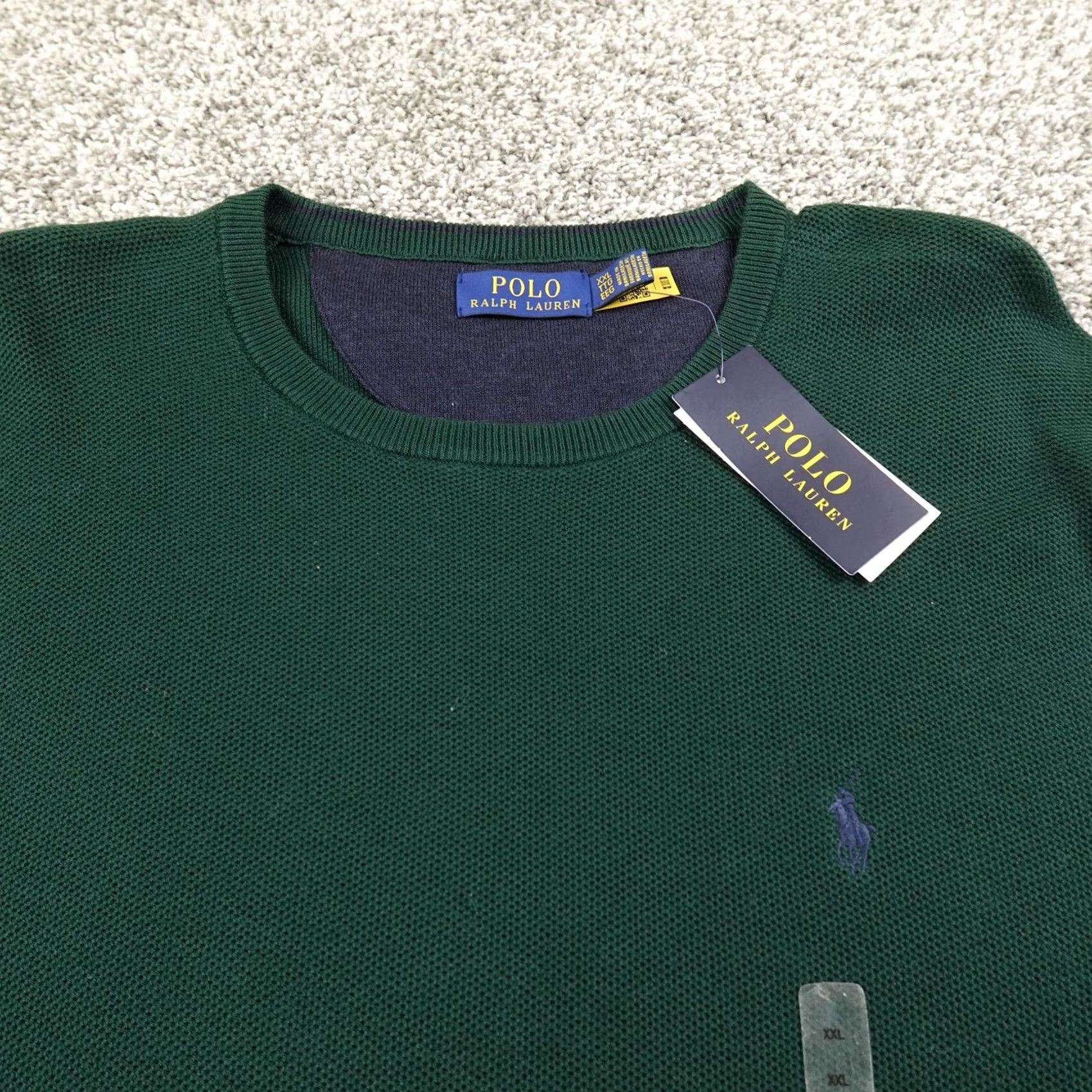 Polo Ralph Lauren Polo Ralph Lauren Sweater Mens 2XL Green Waffle-Knit Crewneck Pullover Pony Shirt Size US XXL / EU 58 / 5 - 3 Thumbnail