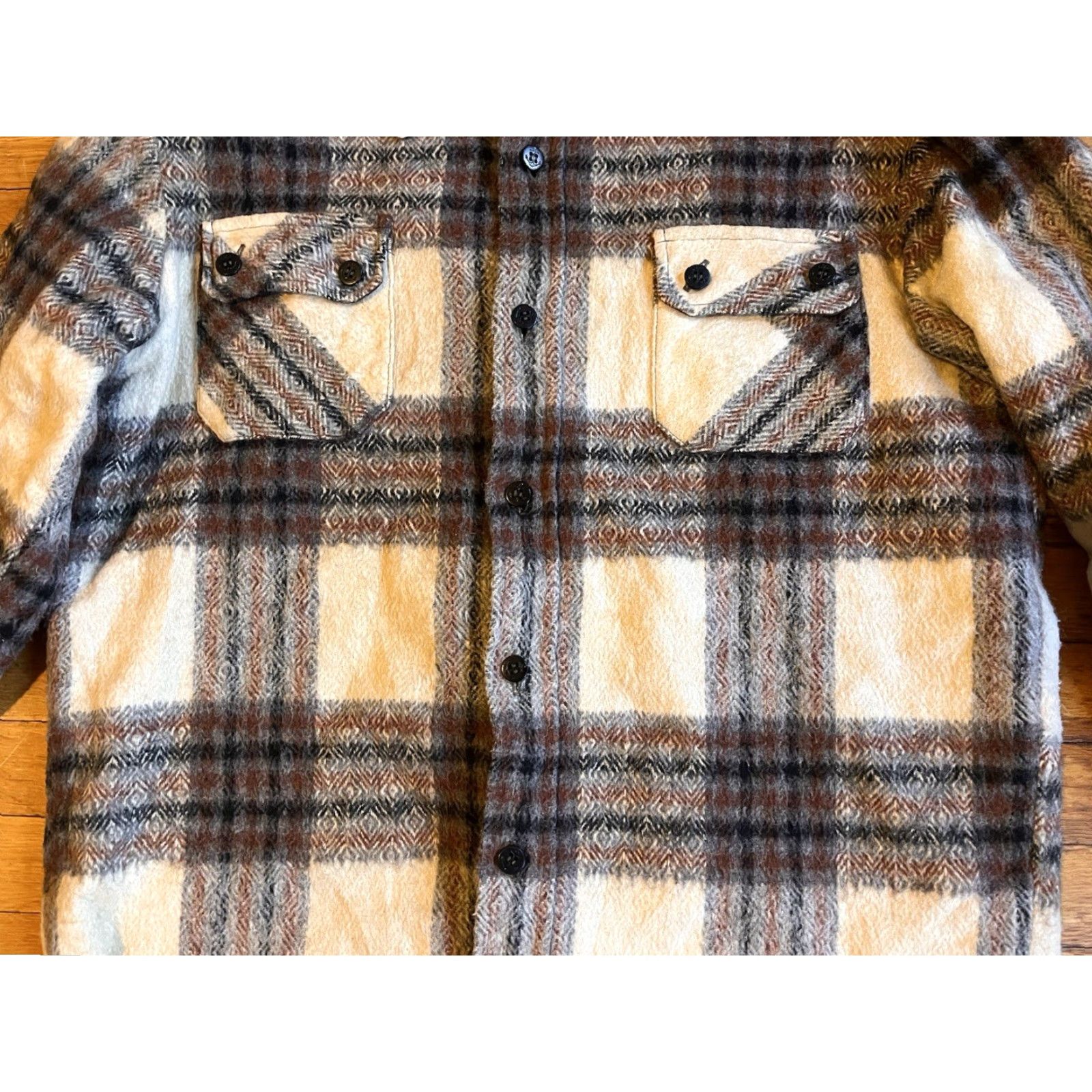Vintage VINTAGE Brewster Sportswear Plaid Wool Shirt Jacket Men’s 42 Lined Faux Fur Wool Chest 46 Bomber Jacket Casual Workwear Mens Size US XL / EU 56 / 4 - 3 Thumbnail