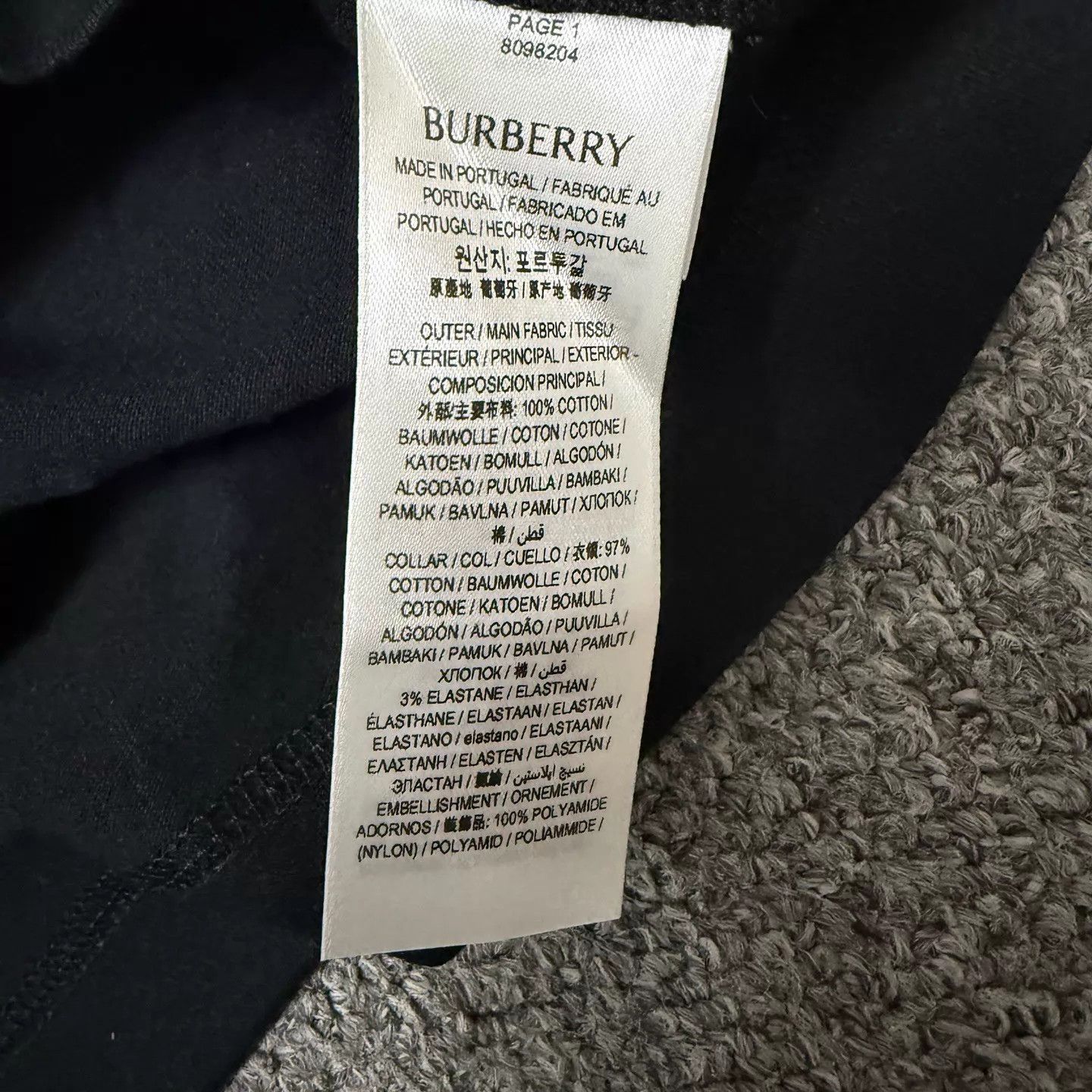 Burberry Burberry Black Embroidered Logo Short Sleeve Tee XS/S Size S / US 4 / IT 40 - 4 Thumbnail