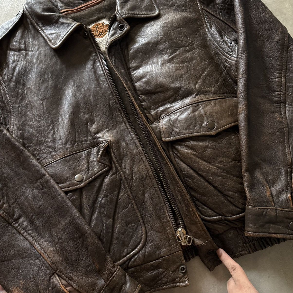 Harley Davidson 90's Harley Davidson Rider Leather Jacket Size US M / EU 48-50 / 2 - 10 Thumbnail