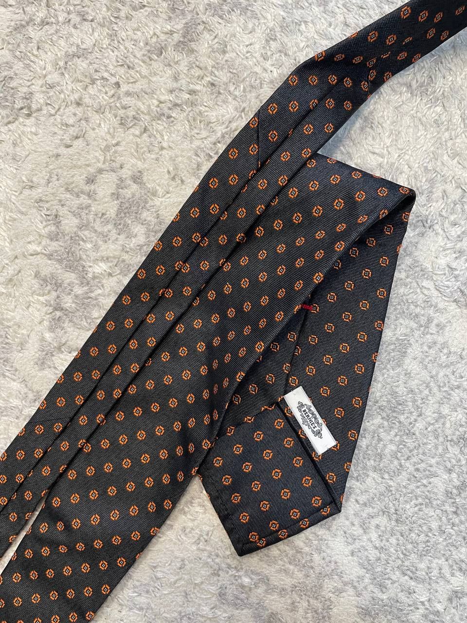 Other Vintage Bernie’s 100% Silk Necktie Black Orange Classic Mens Size ONE SIZE - 5 Thumbnail