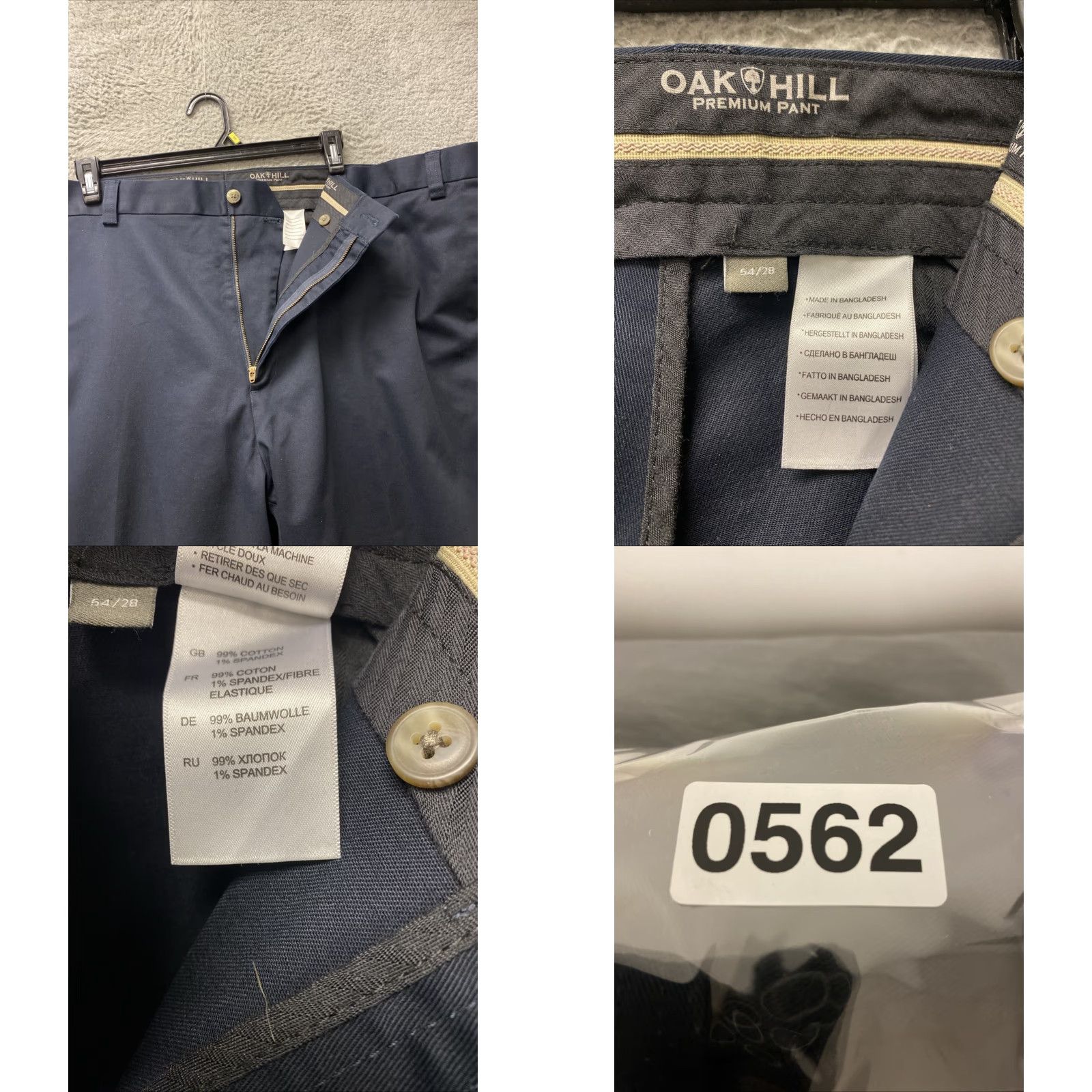 Vintage Oak Hill Pants Mens 54 Big & Tall Chino Straight Deep Navy 28in Inseam Flat Front Pocketed Regular 50in Waist Casual Workwear Business Shirt? Size US 38 / EU 54 - 8 Thumbnail