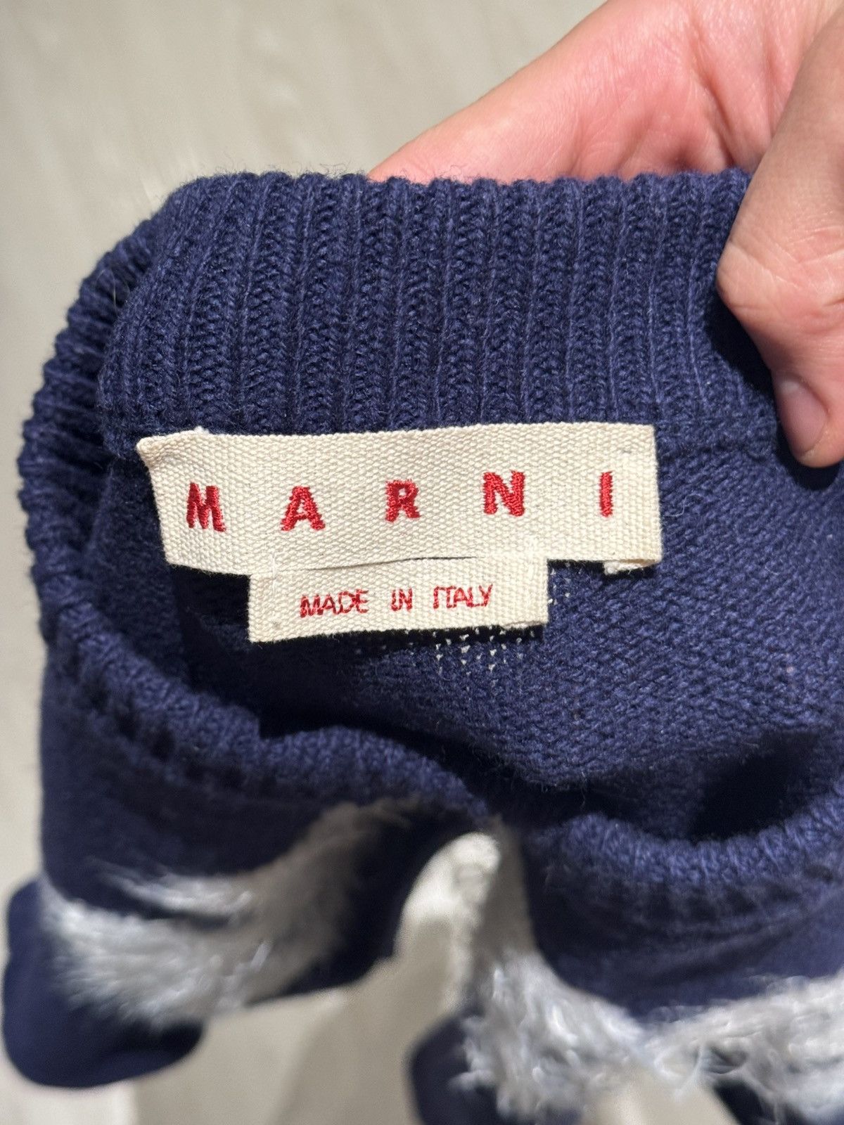 Marni Marni navy mohair logo sweater Size US M / EU 48-50 / 2 - 13 Thumbnail