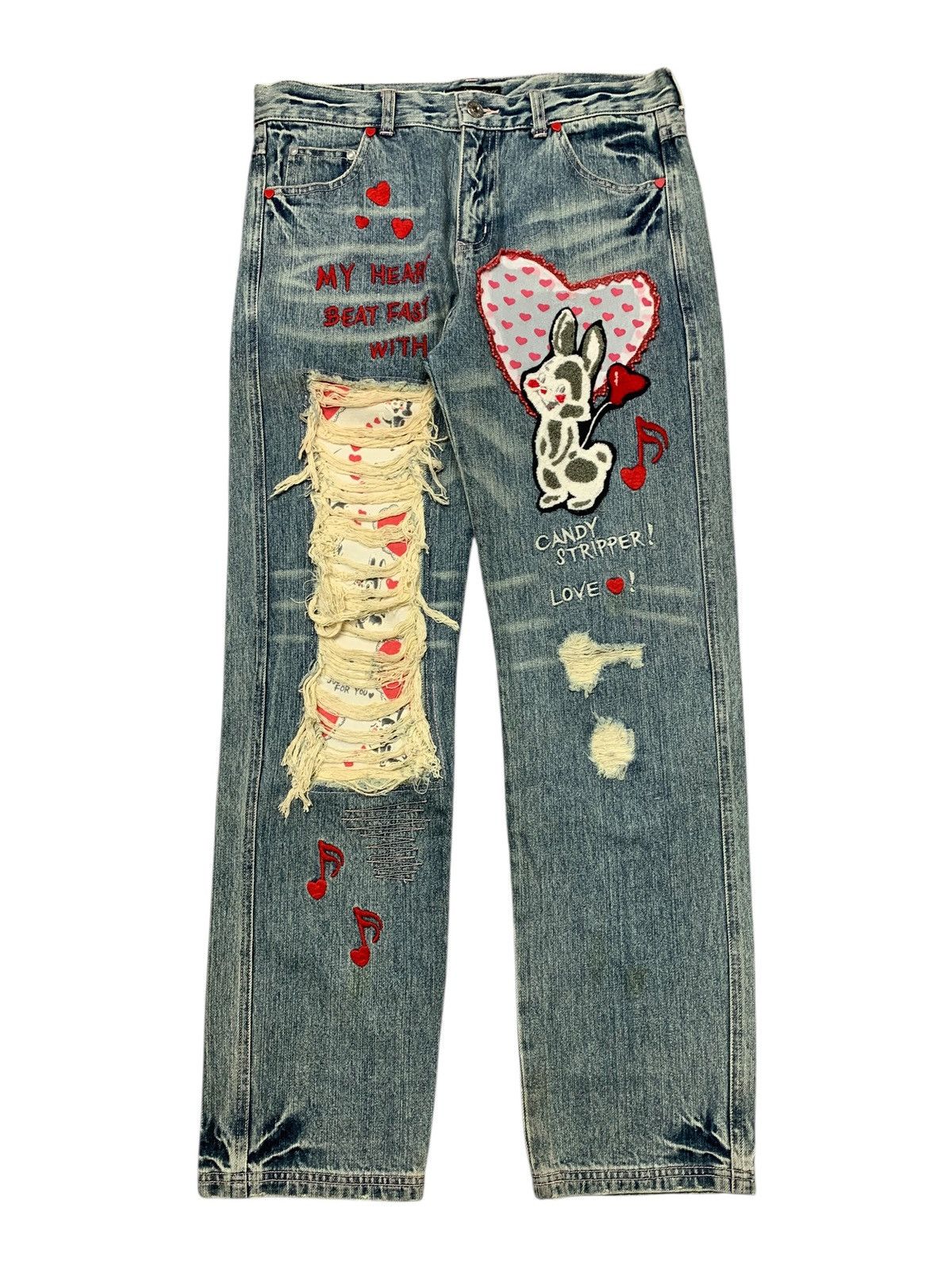 Hysteric Glamour 2000s Y2K Candy stripper cuties distrassed Size US 31 - 1 Thumbnail