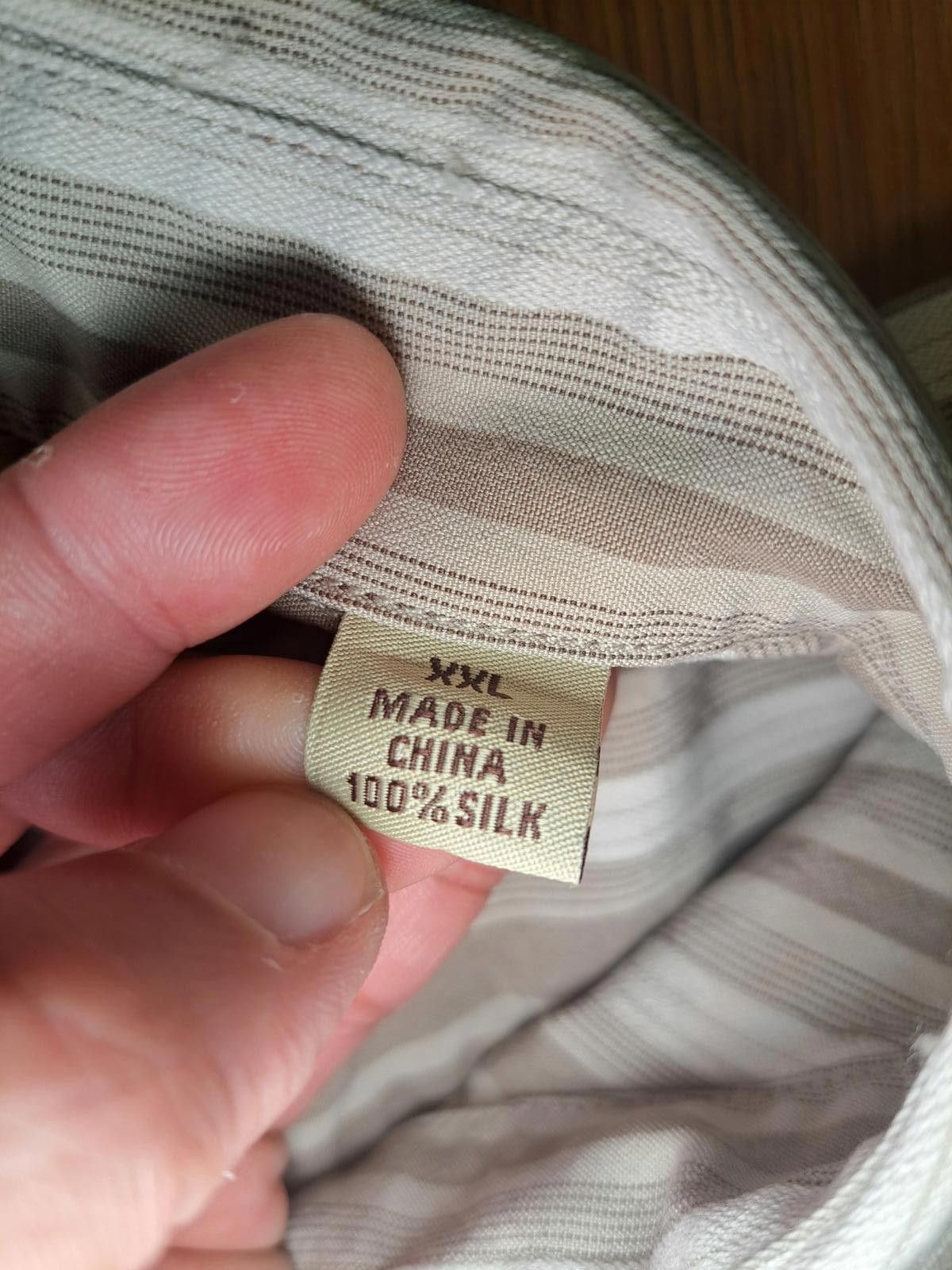Tommy Bahama Tommy Bahama Button Up Shirt XXL Beige Striped 100% Silk Size US XXL / EU 58 / 5 - 3 Thumbnail