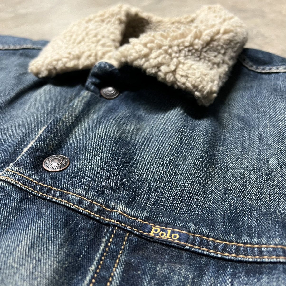Denim & Supply Ralph Lauren × Polo Ralph Lauren × RRL Ralph Lauren Vintage 2000’s Polo Denim & Supply Sherpa-Lined Denim Jacket Size US XXL / EU 58 / 5 - 6 Thumbnail