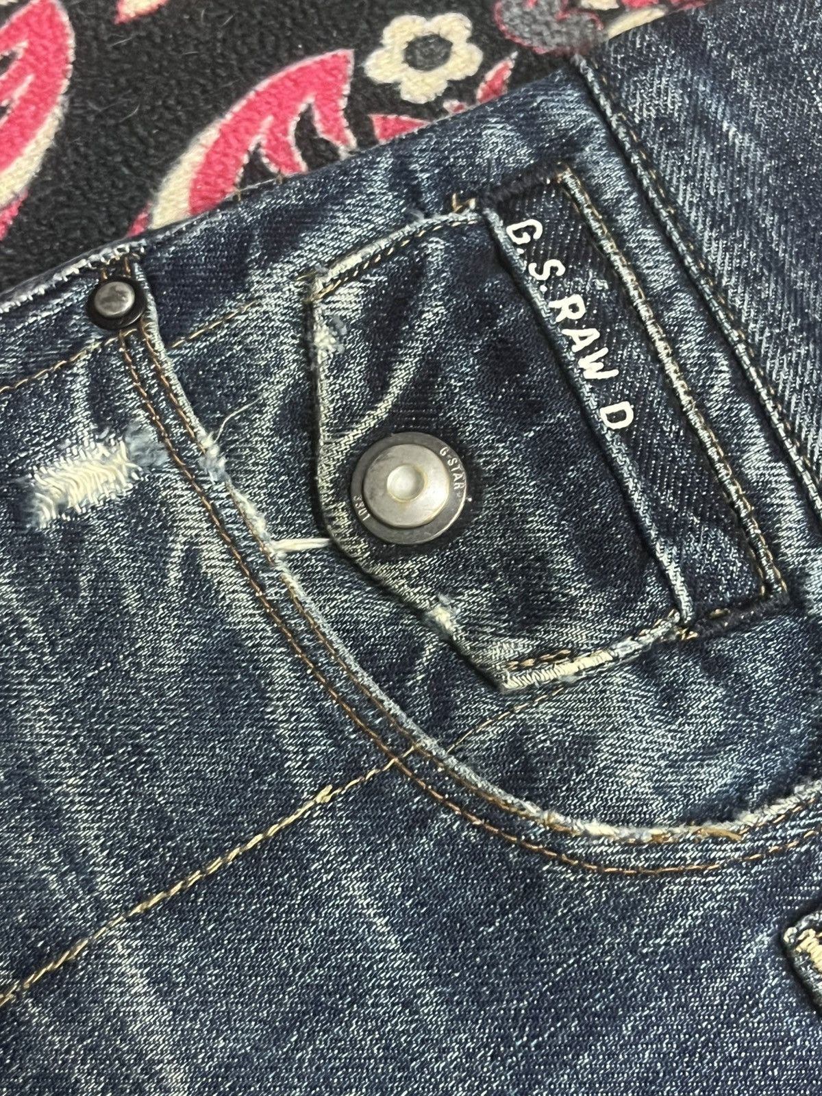 G-Star Vintage Japanese Brand G Star Dark Blue Way Whisker Jeans Size US 32 / EU 48 - 6 Thumbnail