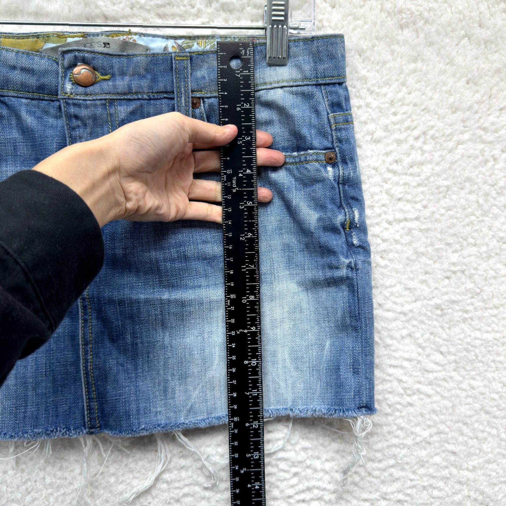 Vintage VINTAGE Joe's Jeans Denim Mini Skirt 10 29 Large Low Rise Distressed Blue Women's 90s Size 36" / US 14 / IT 50 - 6 Thumbnail