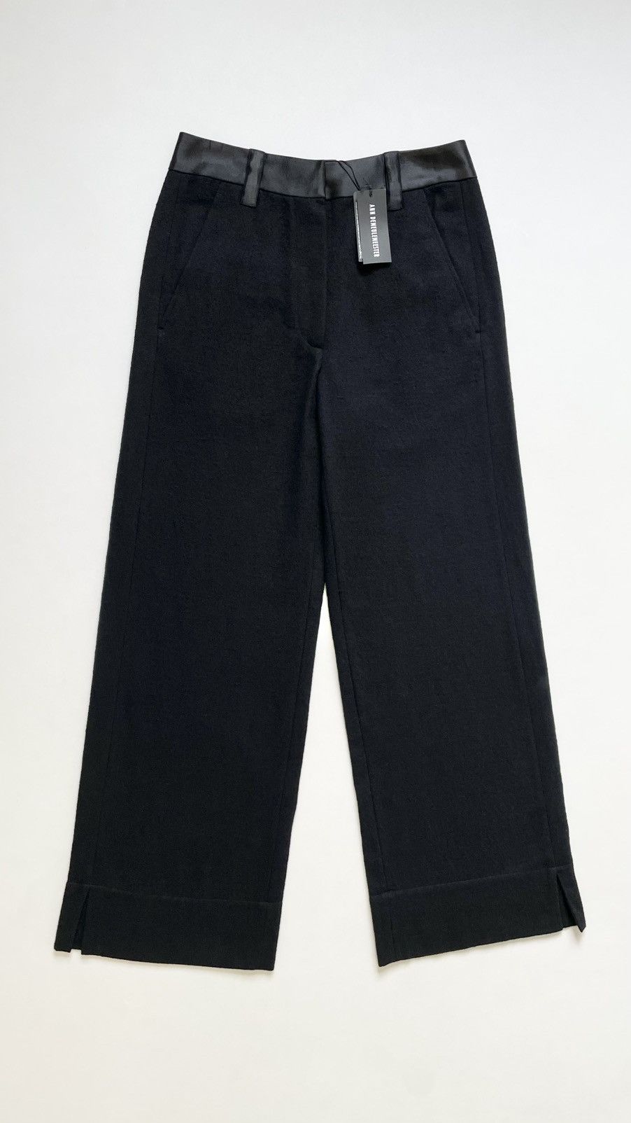 Ann Demeulemeester Brushed Black Wool ‘Wide Leg’ Pants Size US 32 / EU 48 - 1 Thumbnail