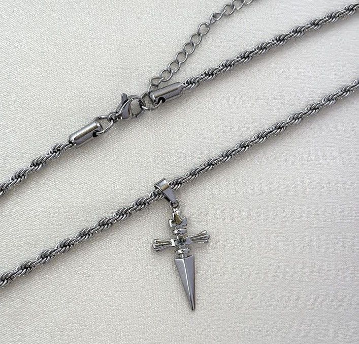 Jewelry Cross Dagger Pendant Necklace for Men Women Streetwear Size ONE SIZE - 1 Thumbnail