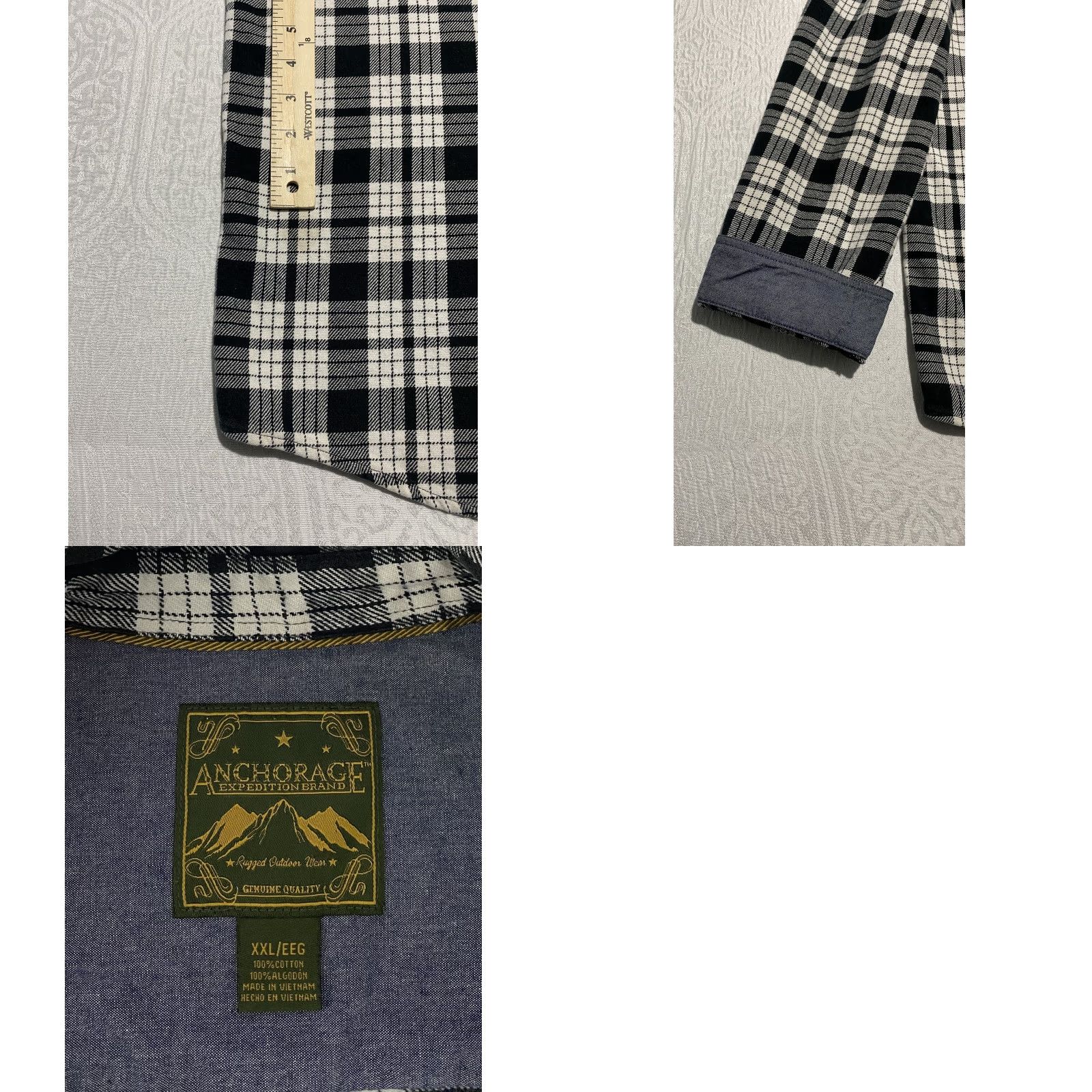 Vintage Anchorage Expedition Flannel Shirt Mens 2XL Black Plaid Long Sleeve Outdoor Workwear Shirt Size US XXL / EU 58 / 5 - 8 Thumbnail