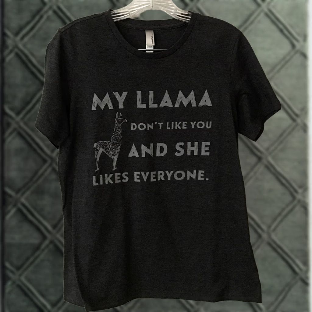 4SDESIGNS Thread Tank Designs Shirt Womens M Gray Llama Don Like Women B836 Size M / US 6-8 / IT 42-44 - 1 Thumbnail