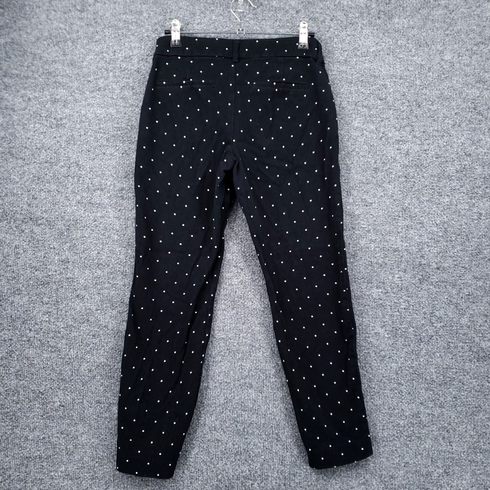 Old Navy Old Navy Pants Womens Pixie Black Straight Leg Polka Dots Flat Front Size 4 Regular Size 29" - 2 Thumbnail