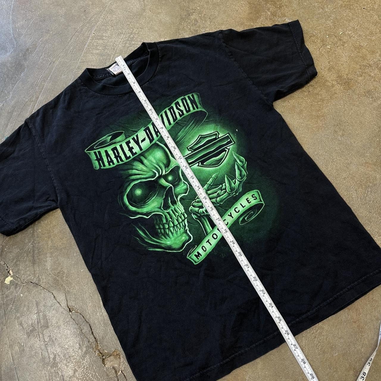 Harley Davidson × Vintage Y2K Harley Davidson Skull Shirt Black and Green Medium Size US M / EU 48-50 / 2 - 5 Thumbnail