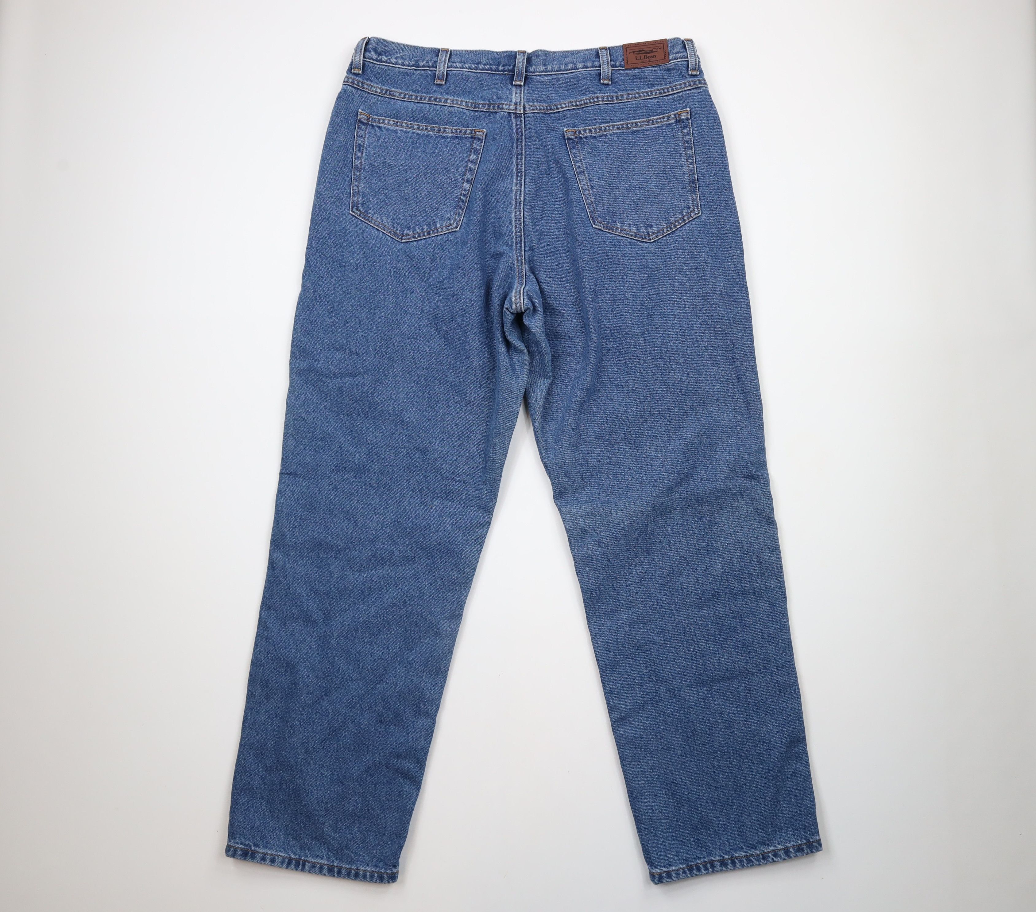L.L. Bean × Vintage Vintage LL Bean Natural Fit Flannel Lined Denim Jeans Blue Size US 40 / EU 56 - 10 Thumbnail