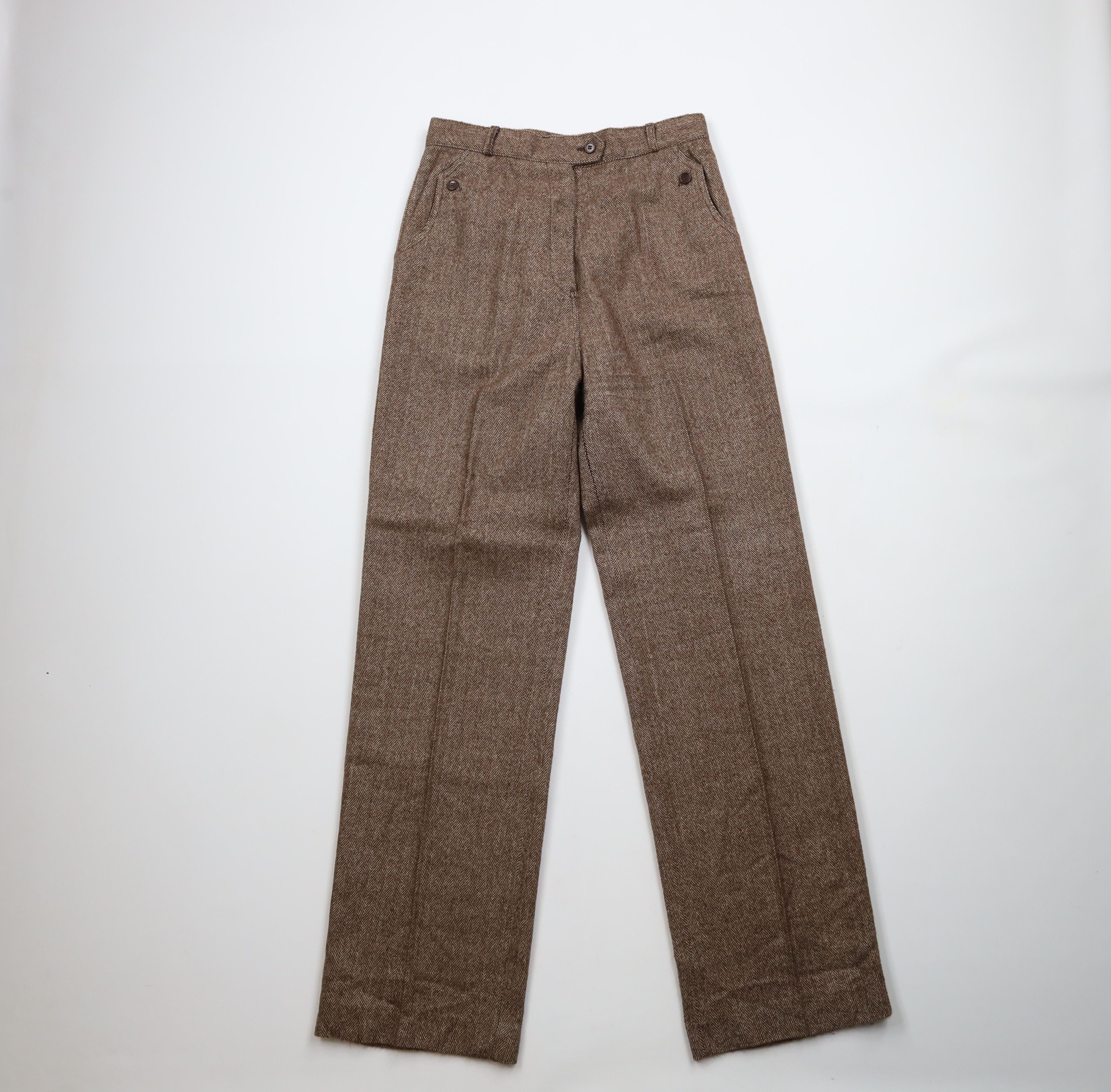 Vintage Vintage 90s Streetwear Herringbone Wide Leg Chino Pants Size 34" / US 12 / IT 48 - 1 Thumbnail
