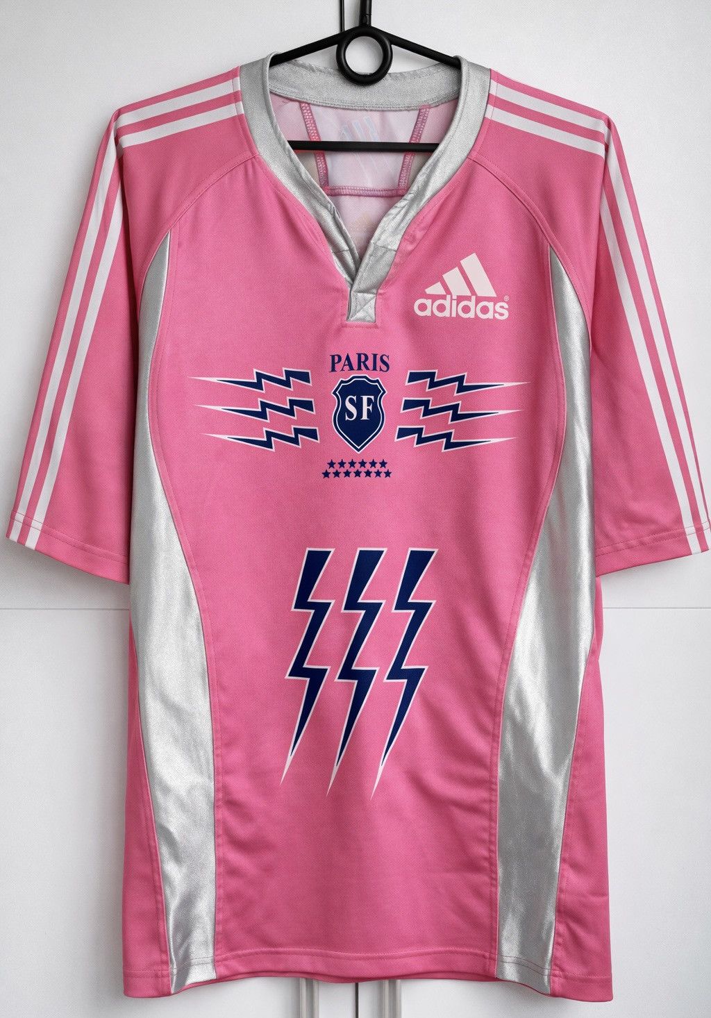Adidas Stade Francais Paris 2007-2008 Away Rugby Shirt Adidas Pink Size US XL / EU 56 / 4 - 1 Thumbnail
