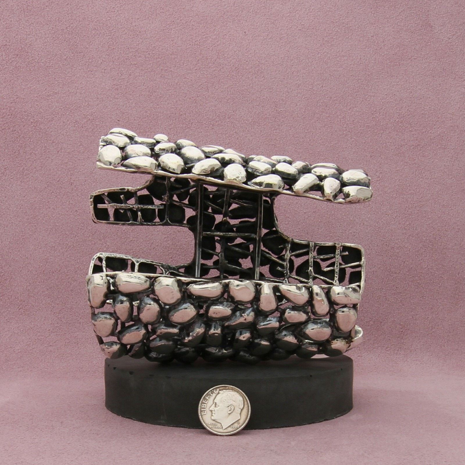 Sterling Silver sterling silver vintage brutalist cuff bracelet size 7.75in Size ONE SIZE - 9 Thumbnail
