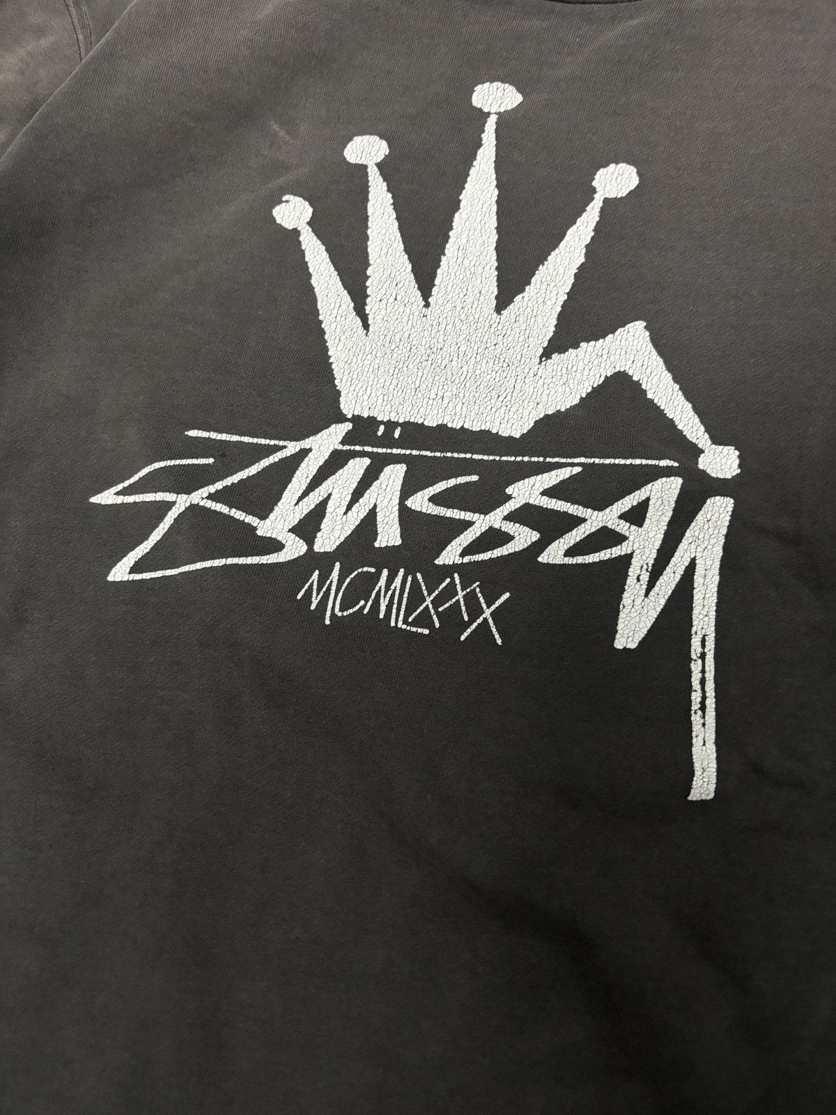 Stussy Vintage 90's Stussy Crown Beautiful Sunfaded Sweatshirt Size US M / EU 48-50 / 2 - 2 Thumbnail