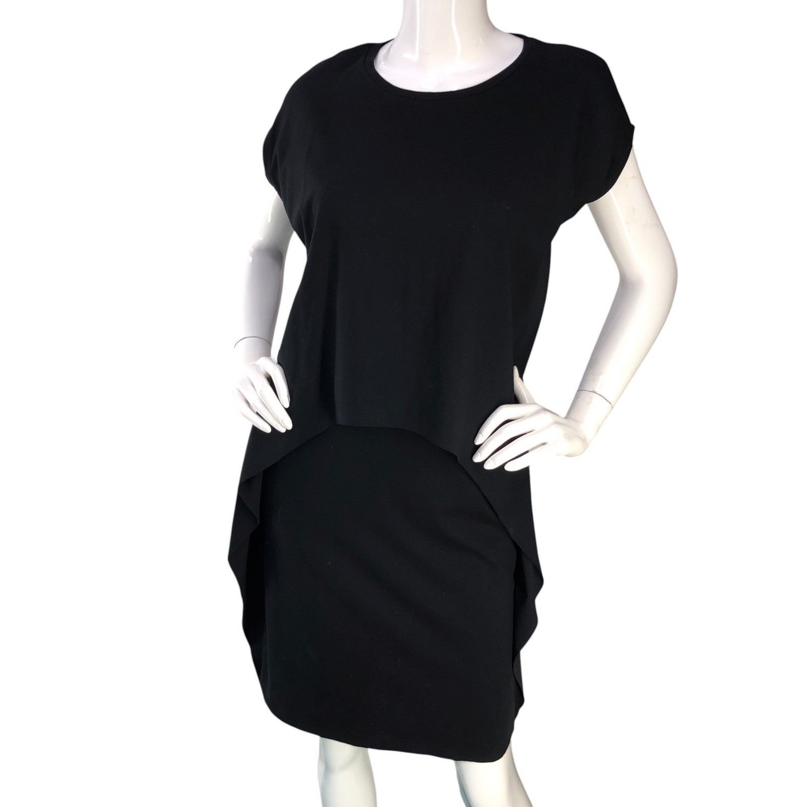 Cos COS Size XS Dress T Shirt Layered Side Ruffle Stretch Black Size XS / US 0-2 / IT 36-38 - 1 Thumbnail