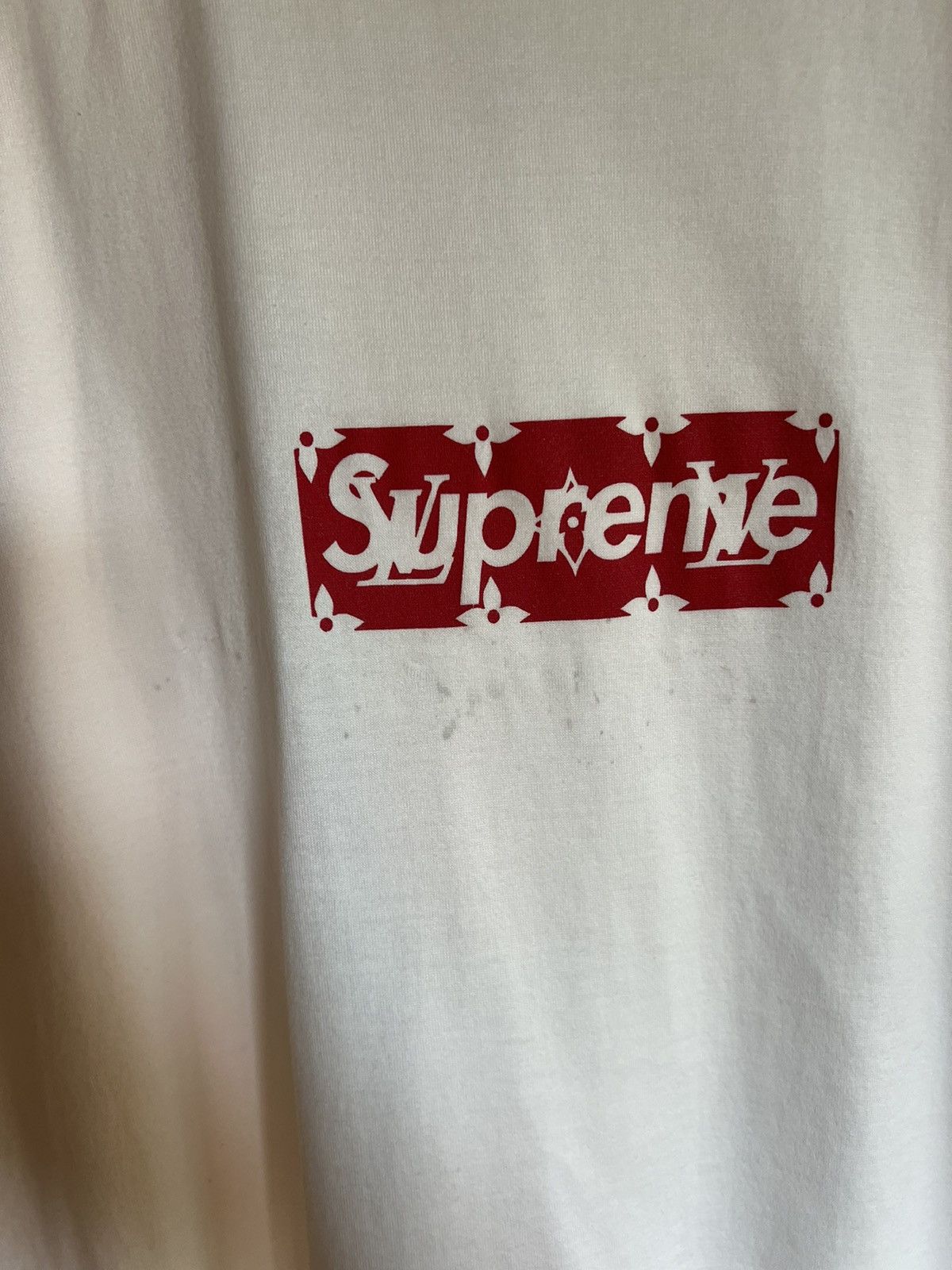 Supreme / Louis Vuitton Box Logo Tee Red Supreme Louis Vuitton Box