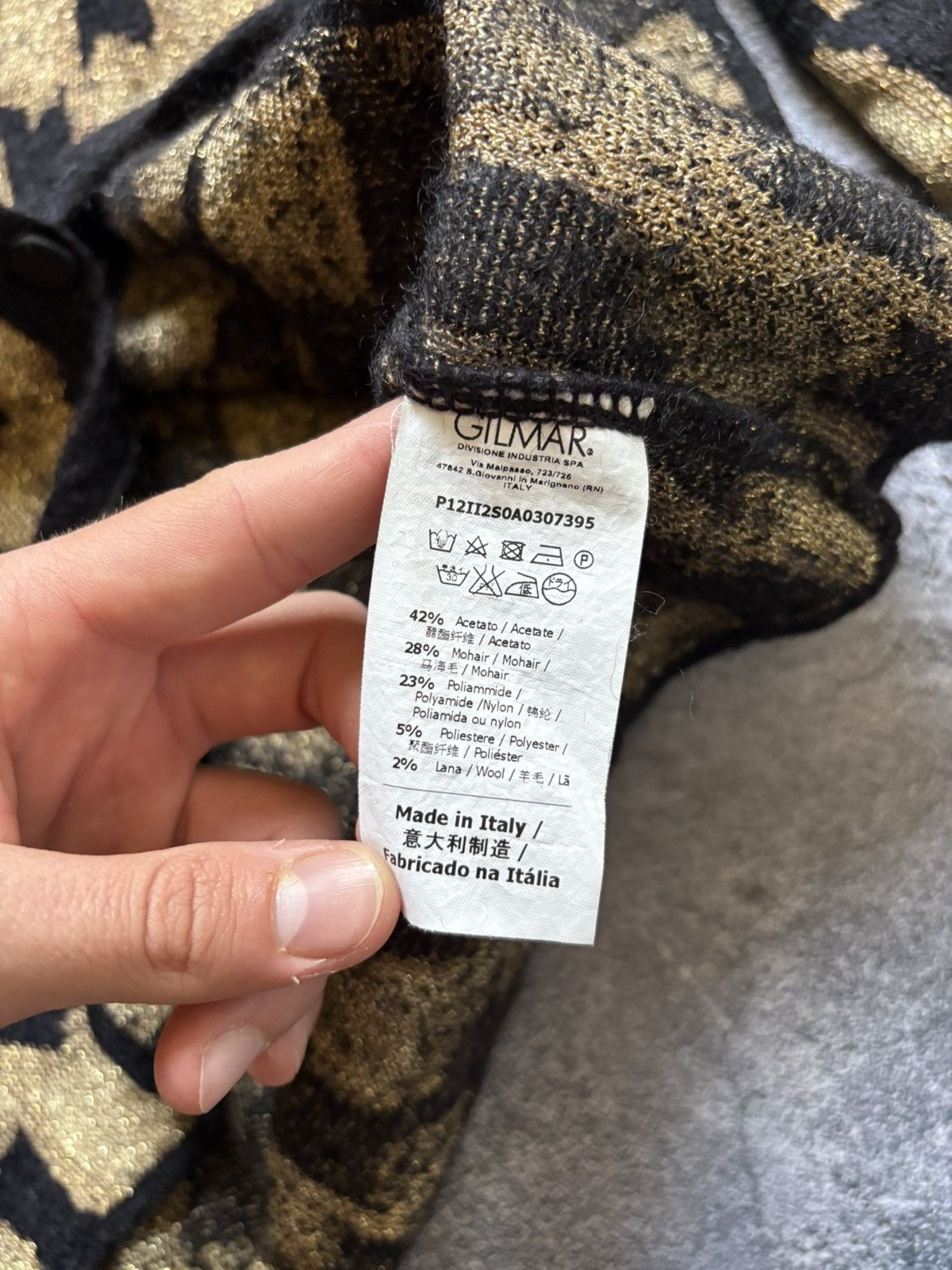 Iceberg Vintage Iceberg Luxury Black/Gold Button Up Mohair Cardigan Size M / US 6-8 / IT 42-44 - 8 Thumbnail