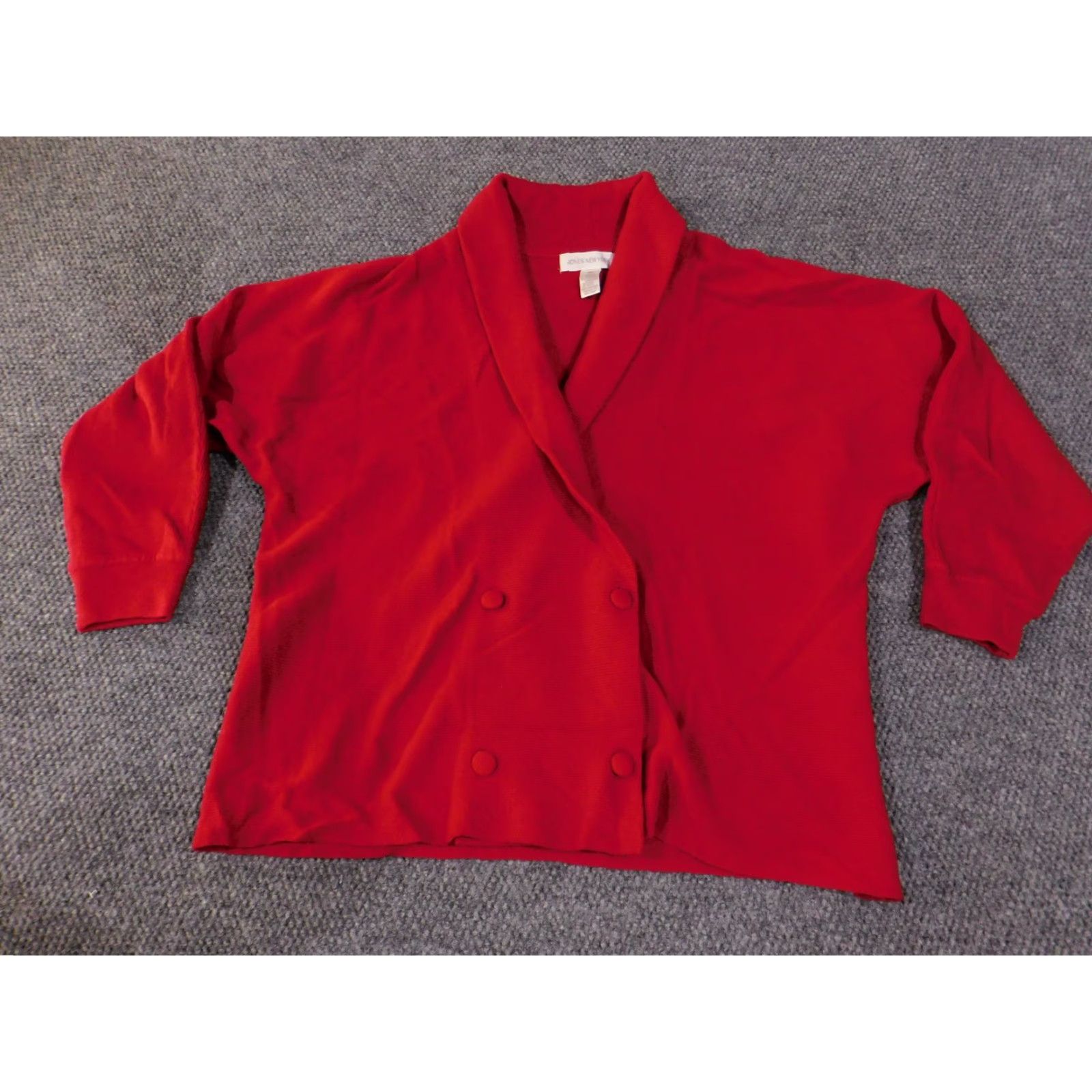 Jones New York Jones New York Sweater Cardigan Women's 3X Red Knit Wool Acrylic Rib Button V-Neck Long Sleeve Plus Size Classic Casual Winter Fall Spring 3X Womens Size XXL / US 16-18 / IT 52-54 - 2 Thumbnail