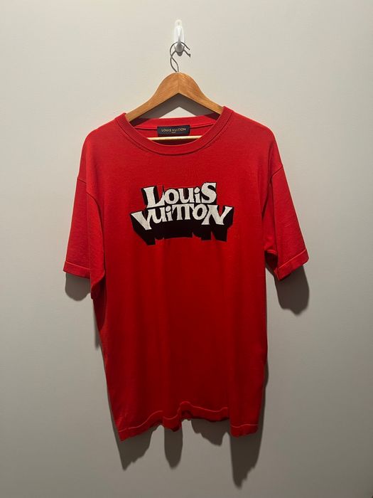 Louis Vuitton - Authenticated T-Shirt - Cotton Red Plain for Men, Very Good Condition