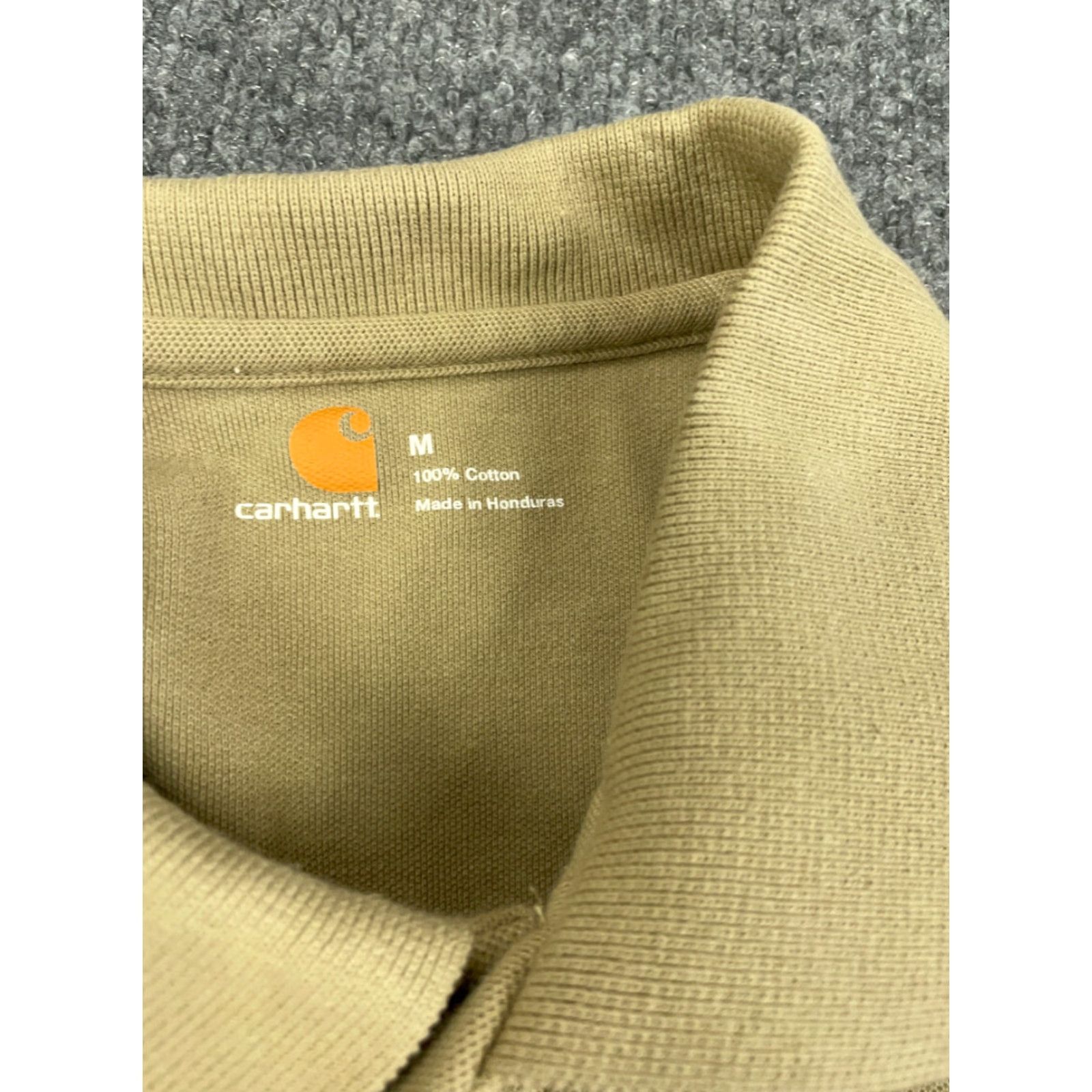 Carhartt Carhartt Polo Shirt Adult Medium Beige Solid Cotton Classic Preppy Mens Size US M / EU 48-50 / 2 - 5 Thumbnail